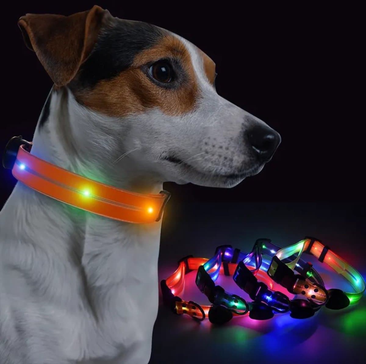 EYZ Led honden halsband - Oplaadbare waterdichte LED verlichte verstelbare Lichthalsband - verstelbare en weerbestendige Lichthalsband voor buitenlopen _Blauw_S_35-60cm