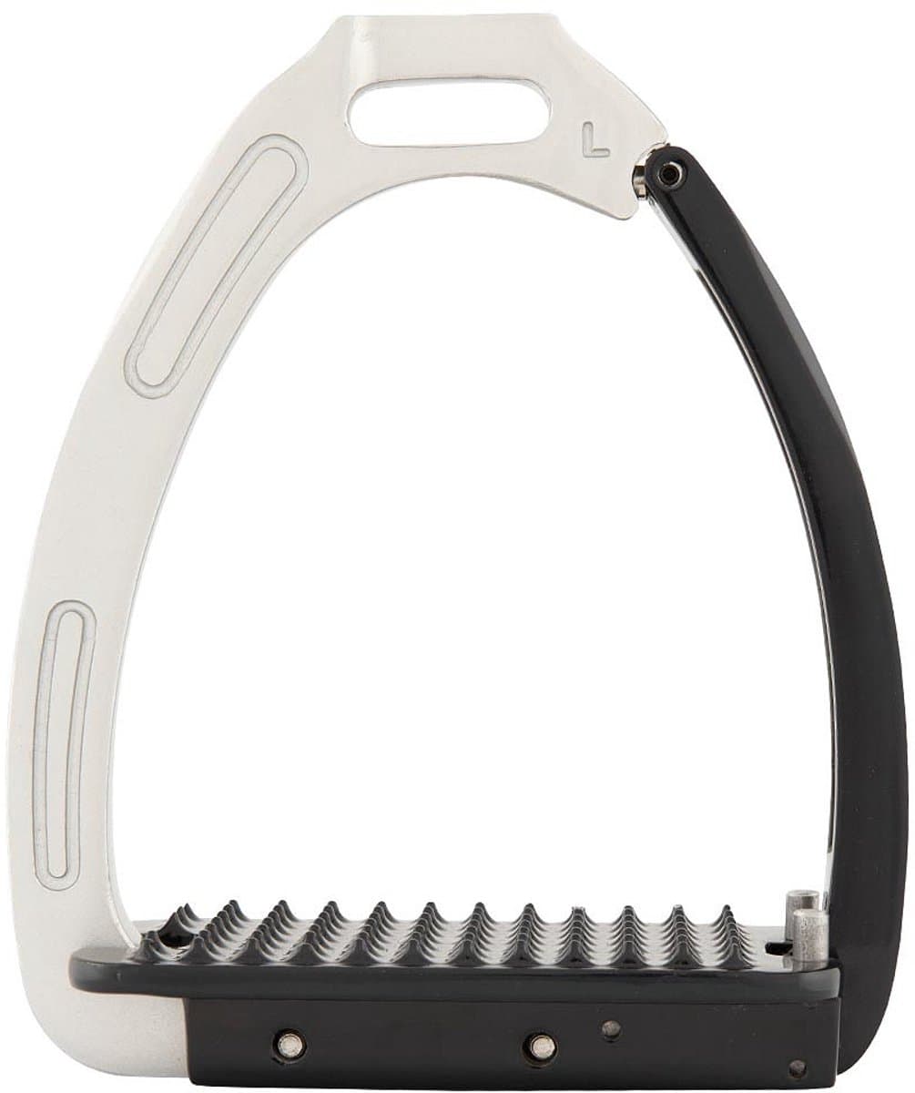 BR stijgbeugels Lavarone - veiligheidsbeugels - zilver/zwart - 12CM