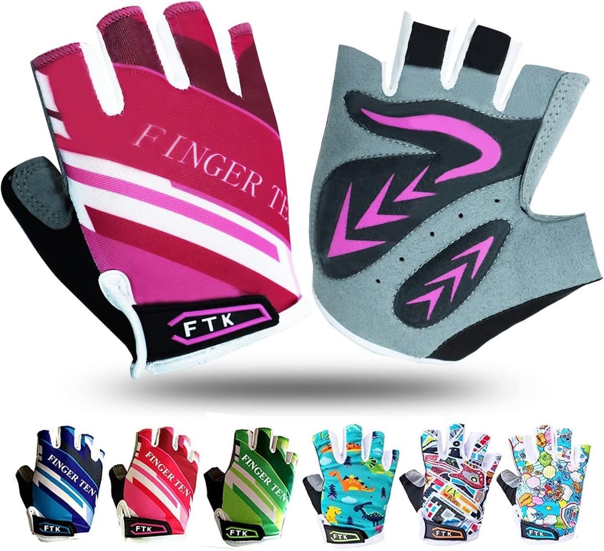 Kinder Fiets Handschoenen Zomer Kort Vinger Gel Voorgezette Antislip Ademend voor Jongens en Meisjes