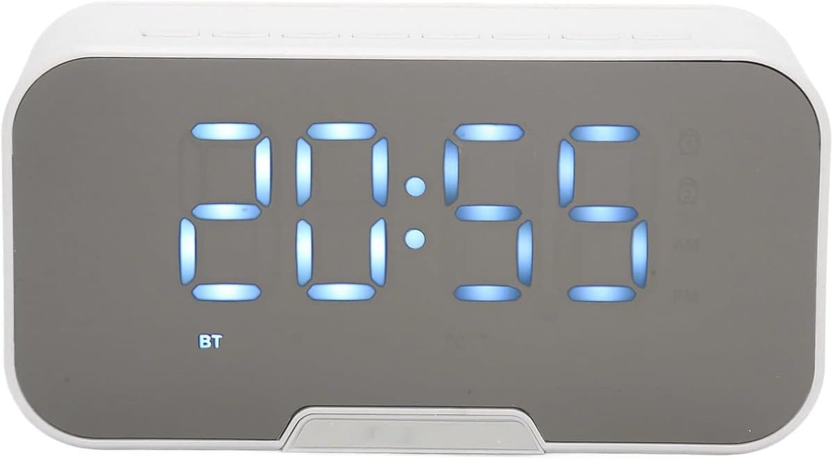 Multifunctionele Spiegelwekker met Bluetooth Speaker en FM-Radio