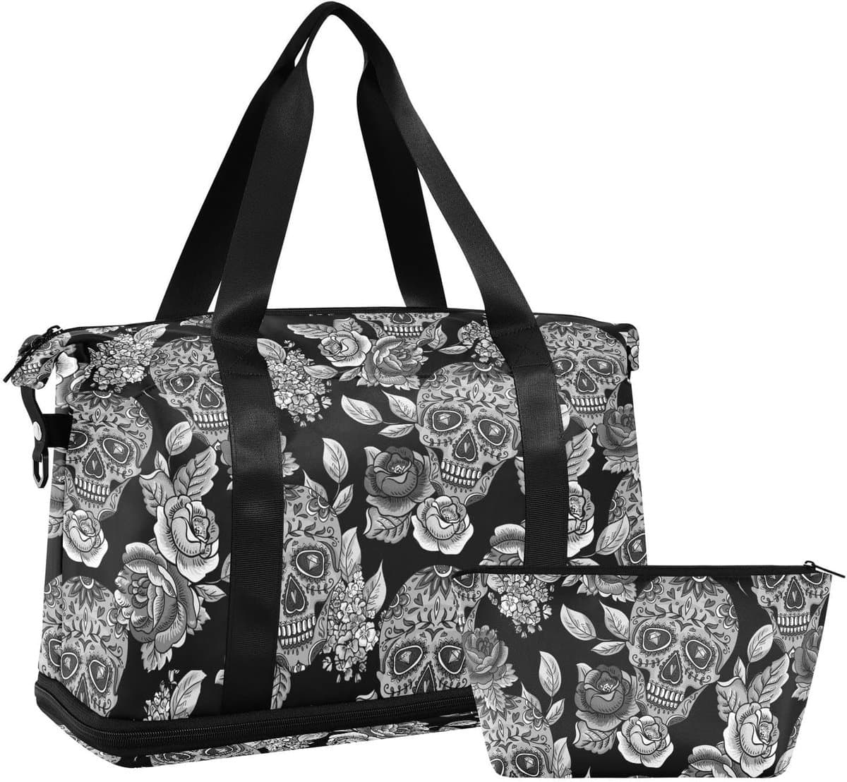 Paarse Gymtas Weekender Reistas Duffle Tas met Make-up Tas