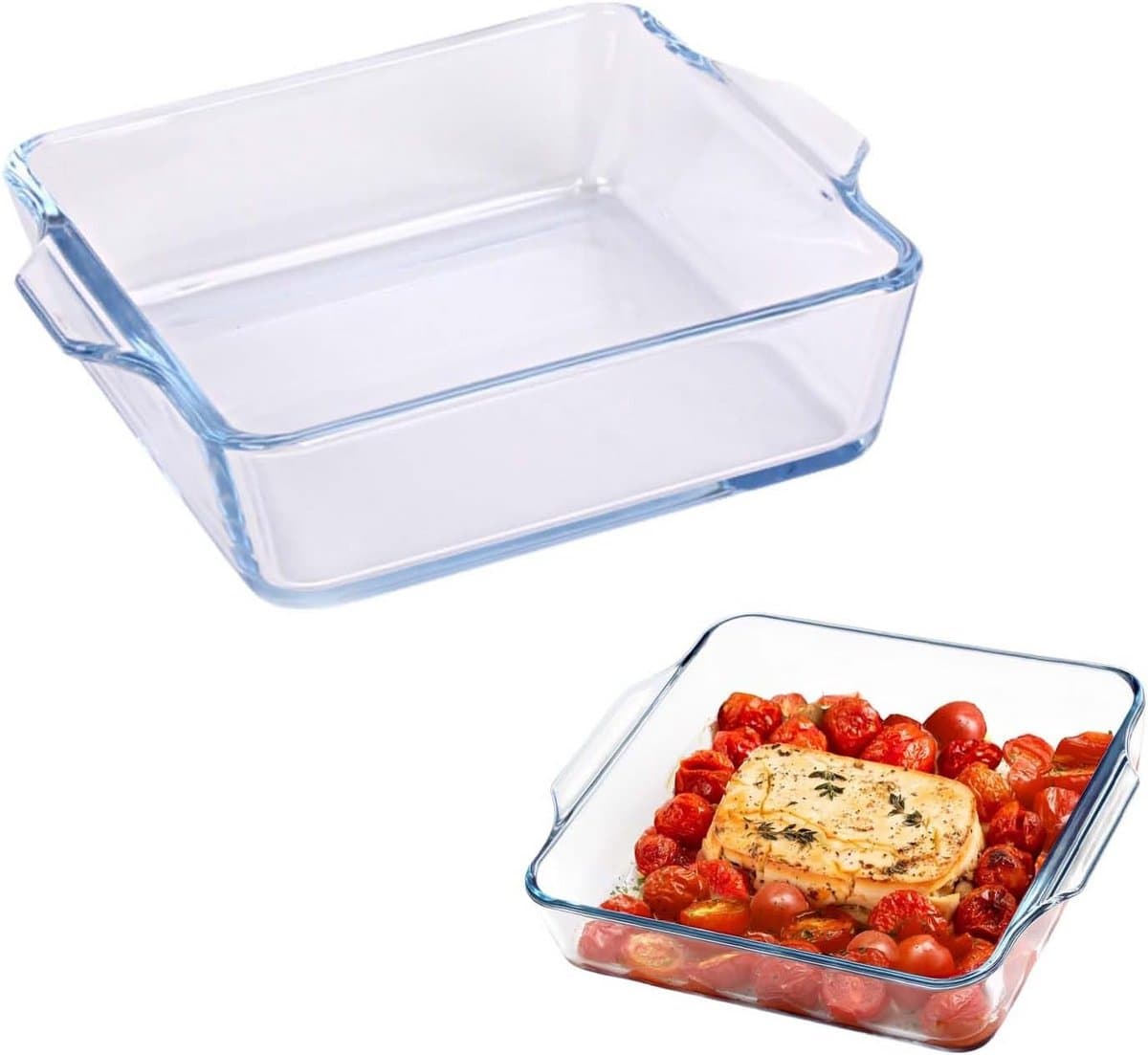 Borosilicate Glas Ovenschaal - Klein 15 x 13 x 4 cm - Geschikt voor Oven, Magnetron, Vaatwasser en Koelkast