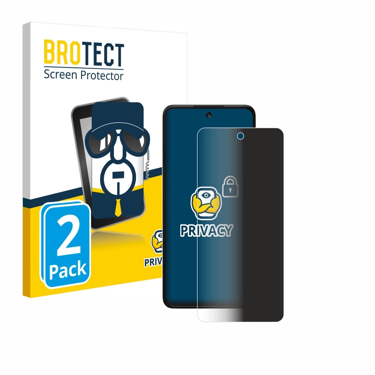 BROTECT - privacy screenprotector voor ZTE Blade V60 Vita - Folie Beschermfolie Blauwlichtfilter 2 Stuks