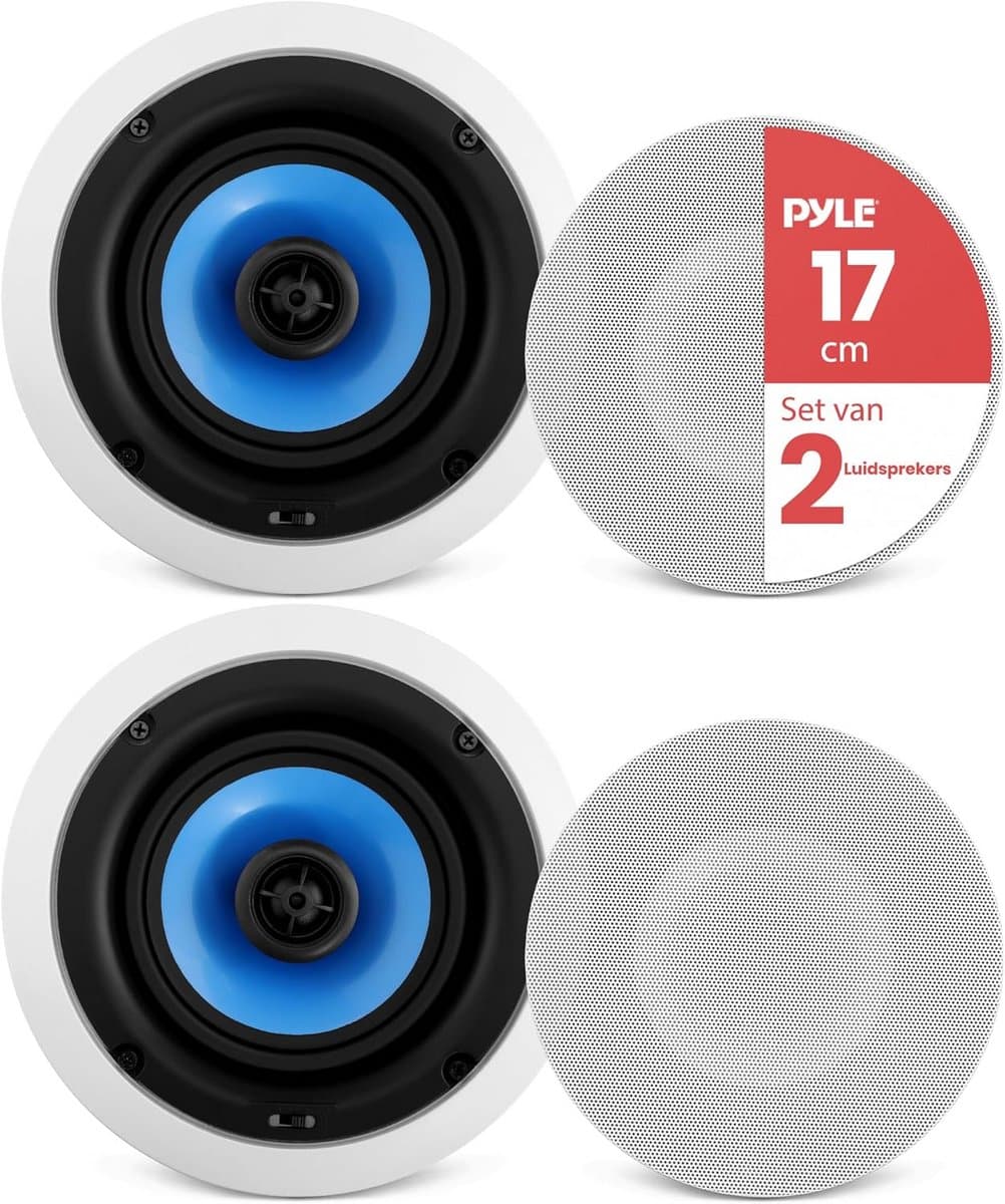 Set van 2 Inbouwluidsprekers voor Plafond en Muur - 2-weg Luidsprekersysteem - 250 Watt