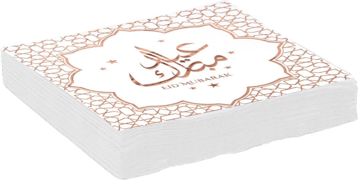 Suikerfeest servetten - Ramadan thema - Eid Mubarak - 20x - 33 x 33 cm - papier