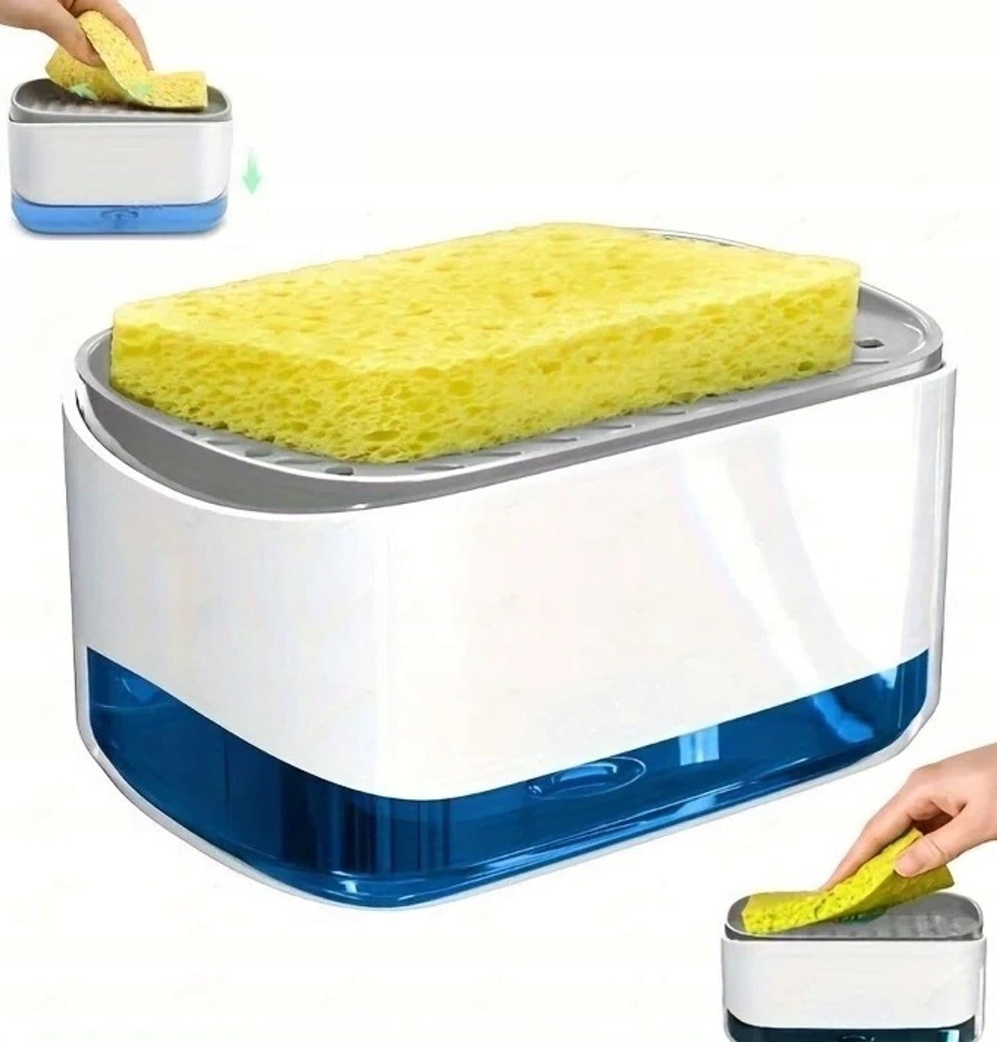 Witte Zeepdispenser Keuken 200ml met Schuimfunctie en Organizer