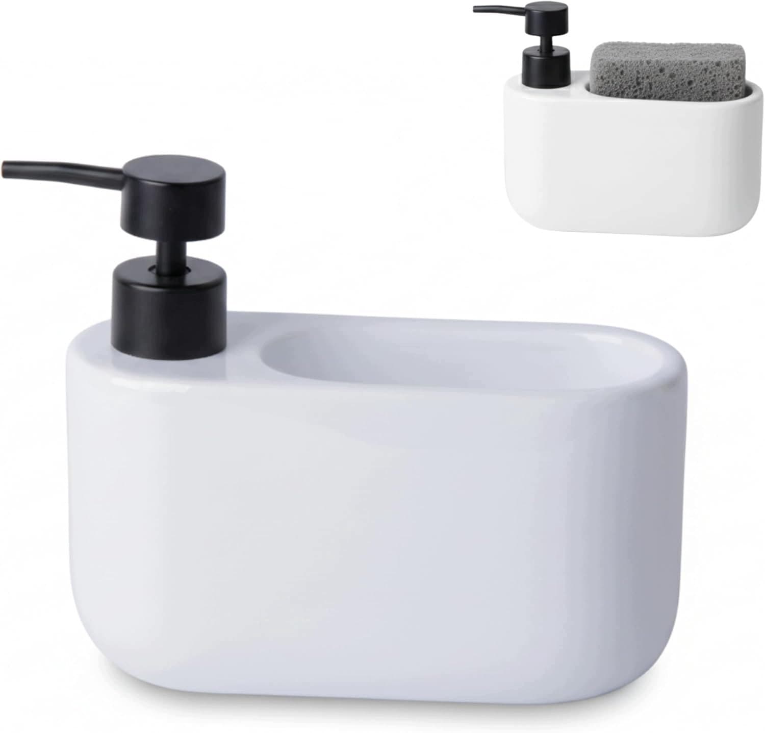 Merkloos 2-in-1 Keukendoseerdispenser met Organizer - 520 ml Keramiek