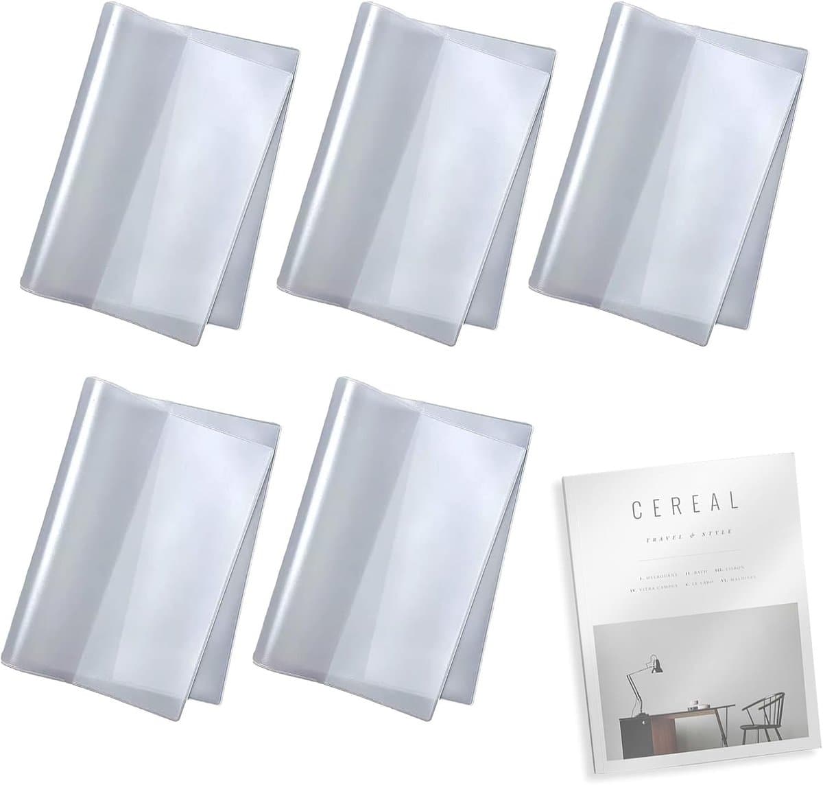 Set van 5 Matte Beschermhoezen A6 voor Vaccinatiepaspoort en Vaccinatiekaart, Flexibel voor Notebooks, Agenda's en Documenten, Waterafstotende Plastic Boekomslag
