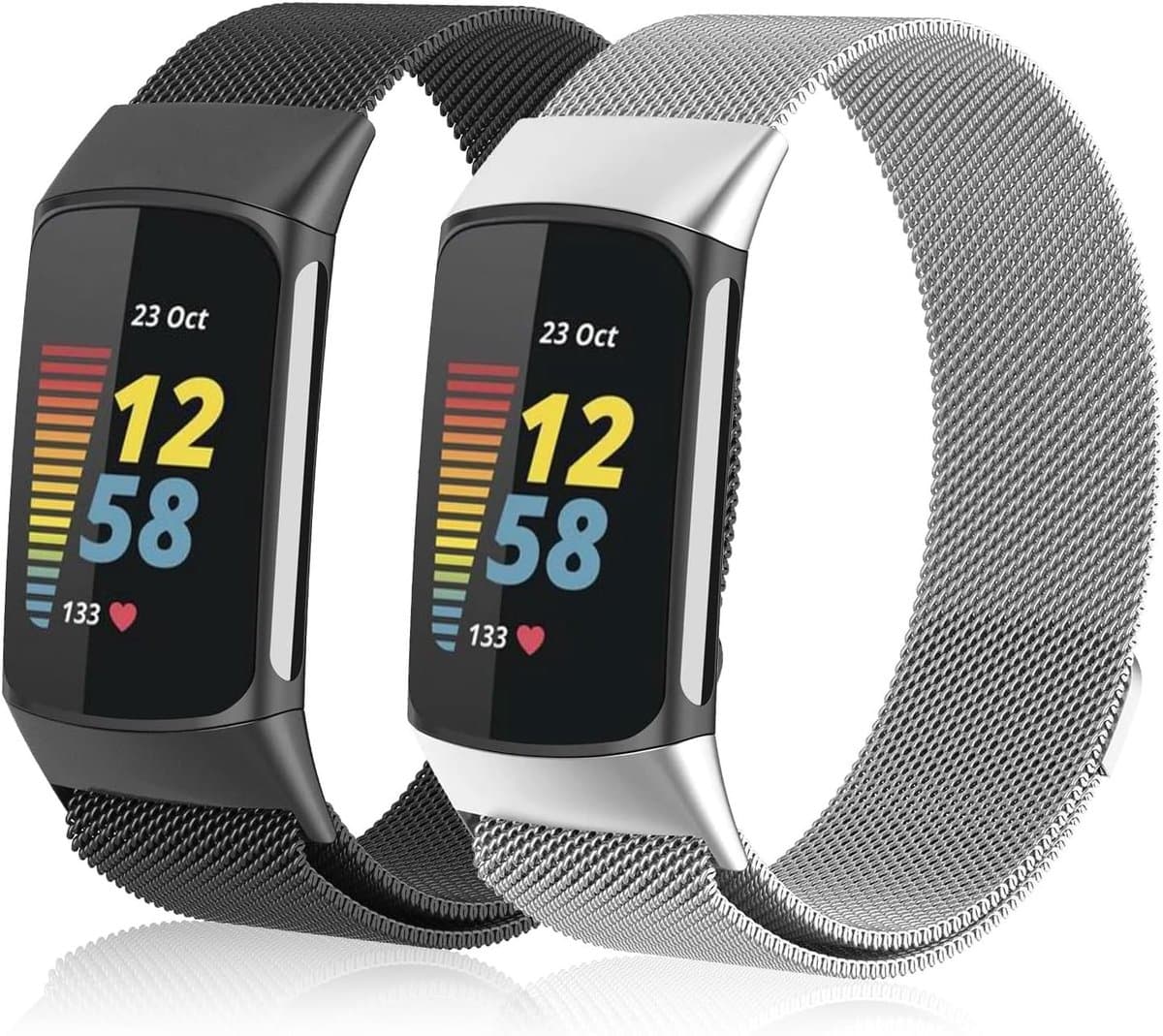 Sport Polsband voor Fitbit Charge 6/5, Unisex, Set van 2, Comfortabel, Duurzaam en Stijlvol
