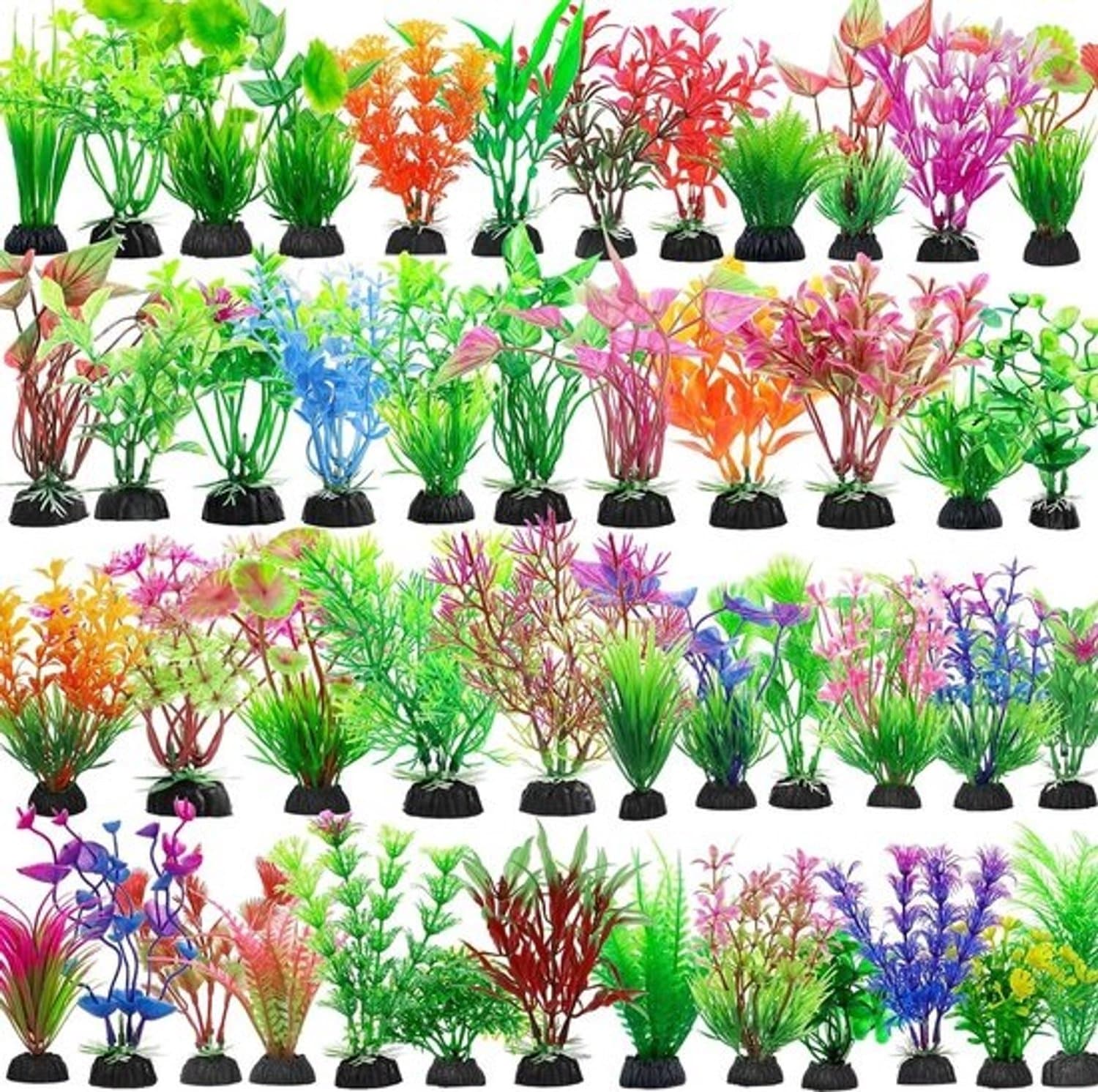 Aquariumdecoratieset - Kunstplanten voor vissen - Aquarium verfraaien - Zachte materialen - 94 stuks - Meerdere kleuren