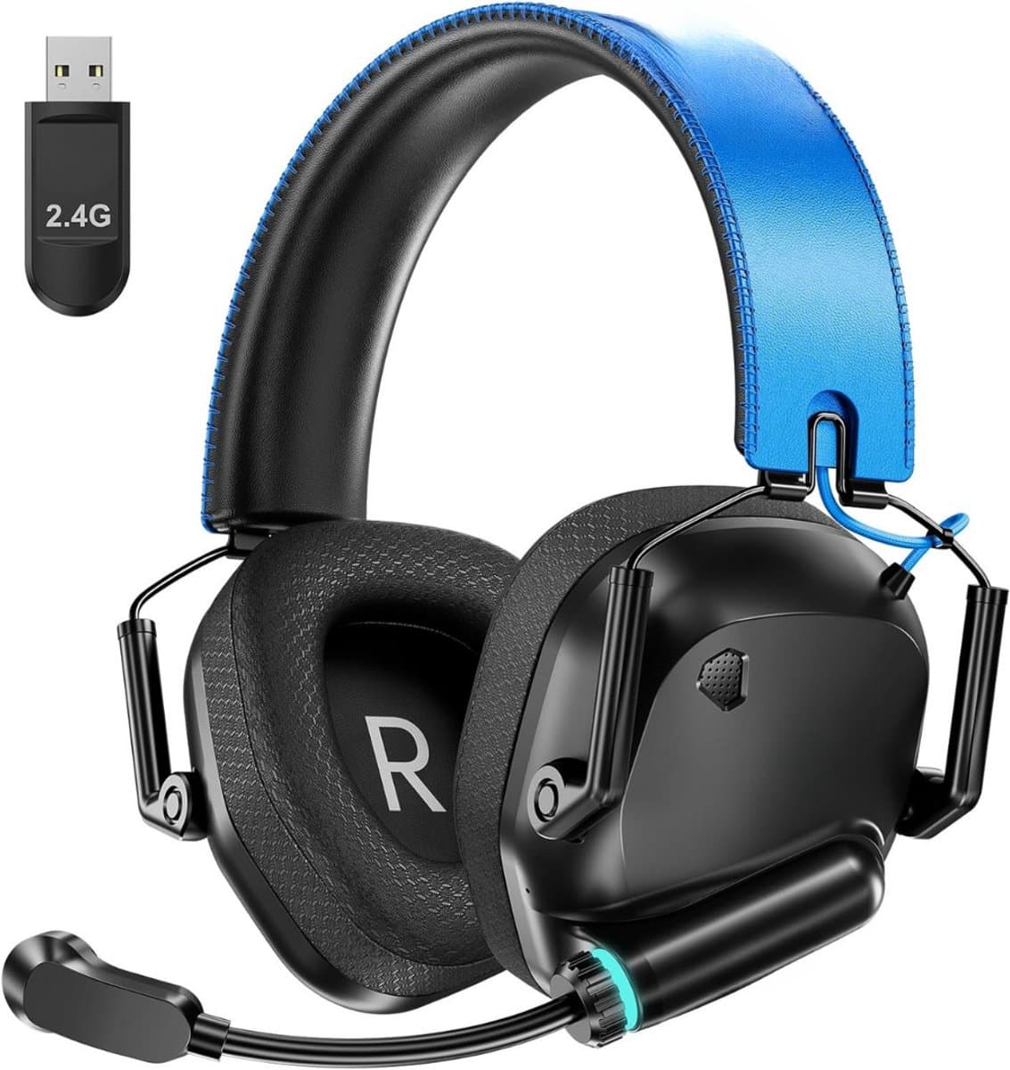 "SCH® Game headset draadloos - Headset - Game headset - Gaming headsets - Blauw - 18cm x 9cm x 19cm "