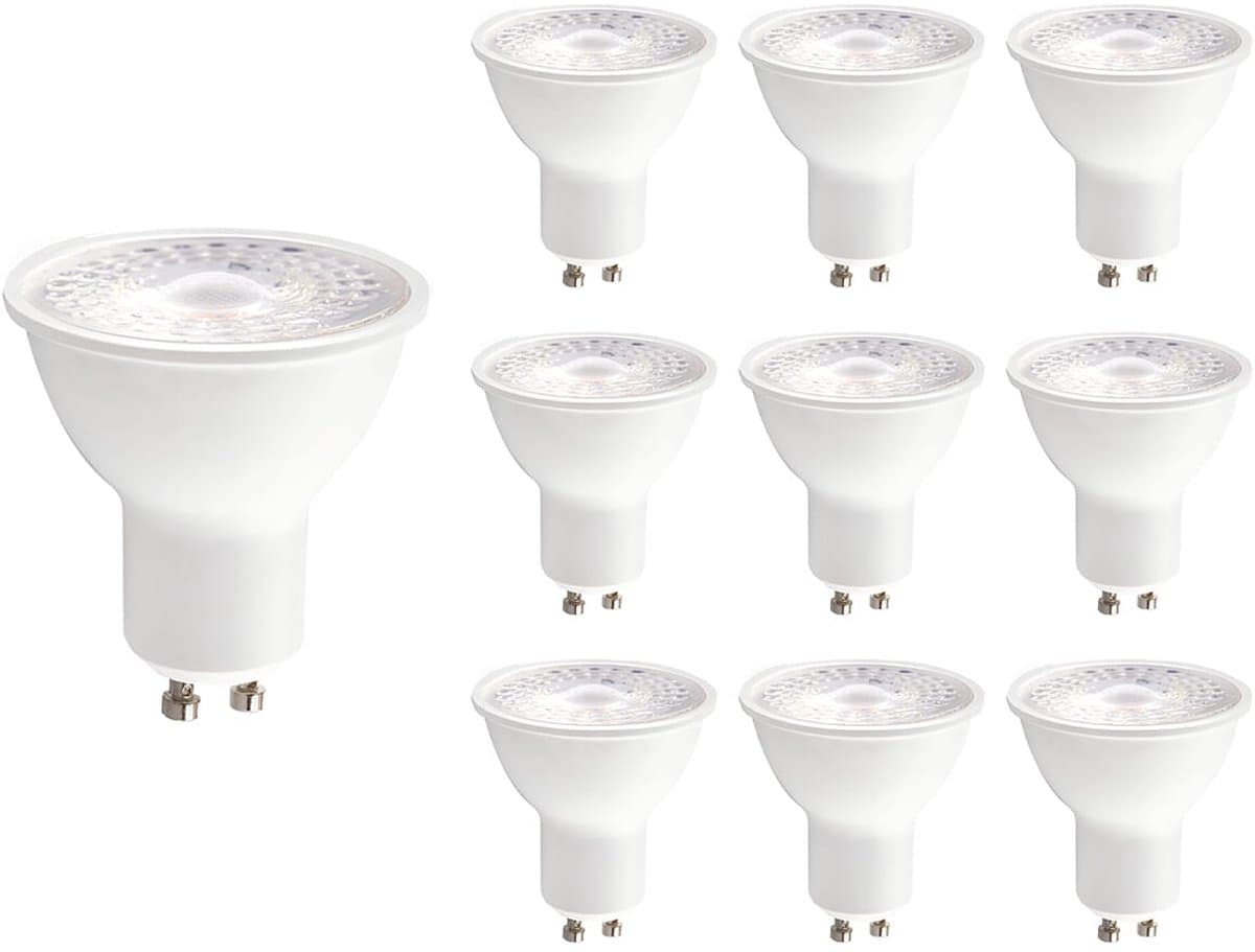 Kobi Premium LED Spot GU10 5W - 450lm - 3000K - 230V - 30.000 Branduren - Voor Plafondlampen, Hal of Woonruimte - GU10 Fitting - 10 stuks