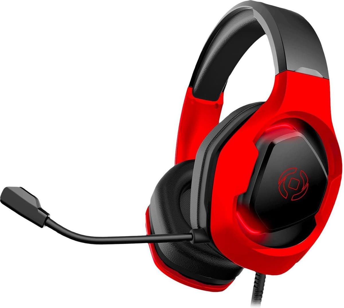Celly CyberBeat Gaming Headset - Over ear koptelefoon met microfoon - Geschikt voor PC, Playstation, Xbox en Smartphones - 3.5mm jack en USB - Rood/Zwart