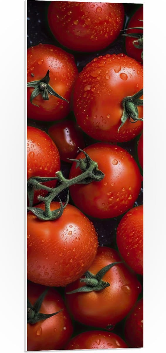 PVC Schuimplaat - Trossen Rijpe Rode Tomaten - 30x90 cm Foto op PVC Schuimplaat (Met Ophangsysteem)