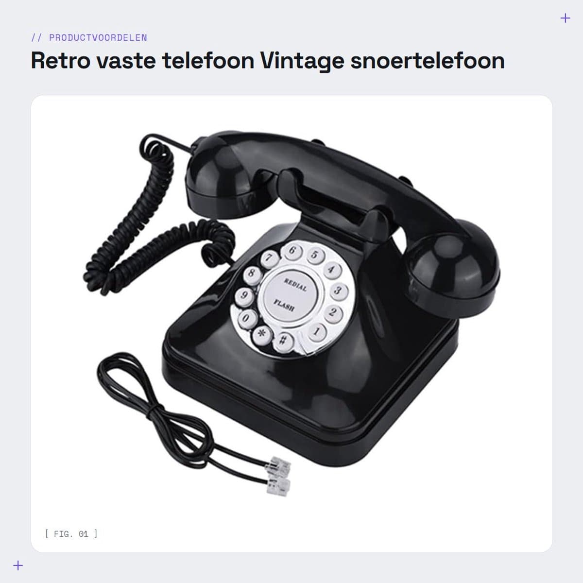 Dailygoody - Vintage Lijngebonden Telefoon - Multifunctioneel Retro Design - Zwart - Antislip Sokkel - Ideaal voor Thuisgebruik - Verzamelobject