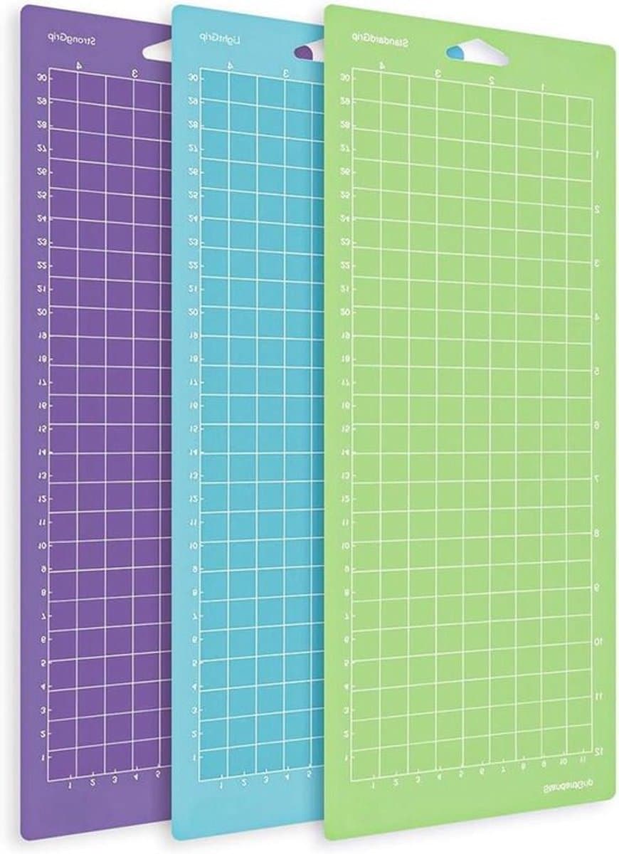Snijmat voor Cricut - Lage viscositeit Medium viscositeit Hoge viscositeit - Compatibel met Cameo Joy Mat 3PCS 4,5x12 inch - Grijs Zelfherstellend - Geschikt voor plotter snijders - Snijmat voor plotter machine