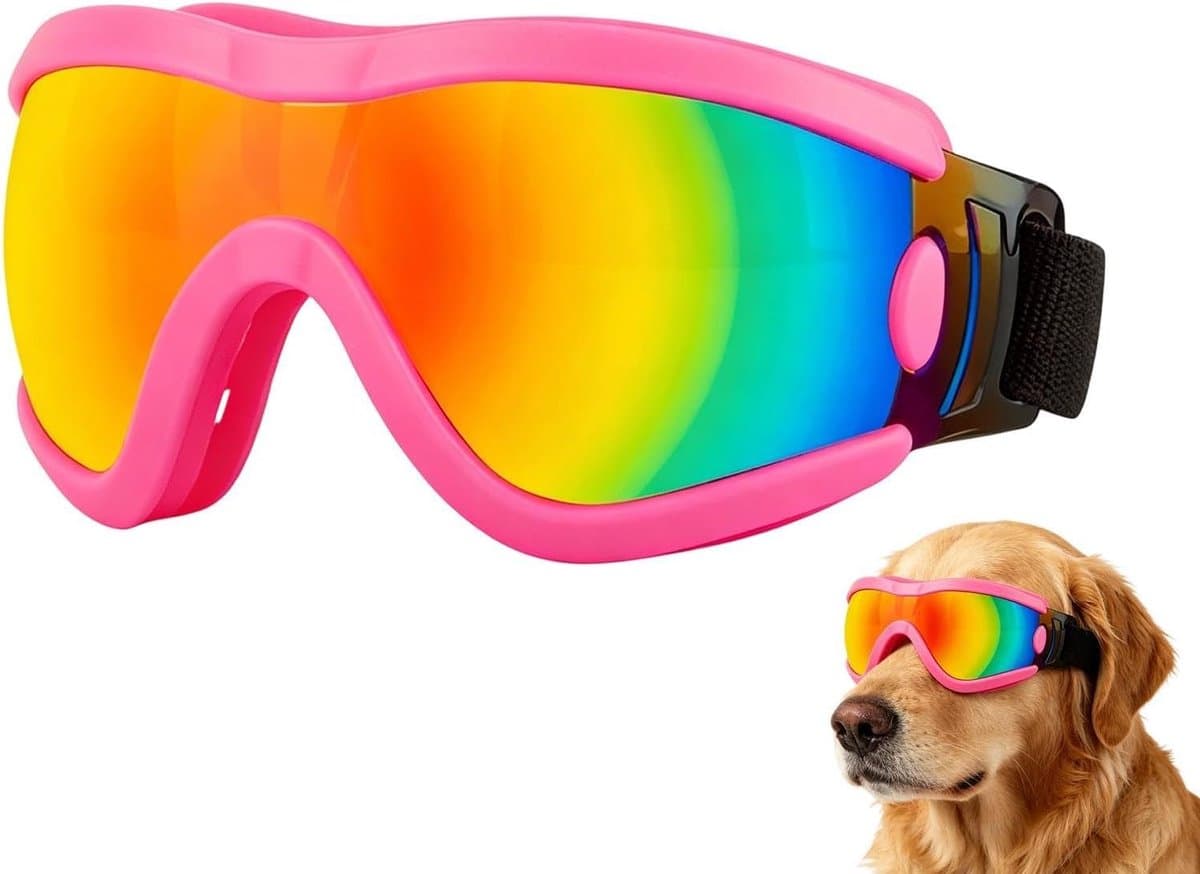 Hondenbril Outdoor - Honden Zonnebril - Bescherming Ogen - Winddicht UV - Middelgroot - Zwart