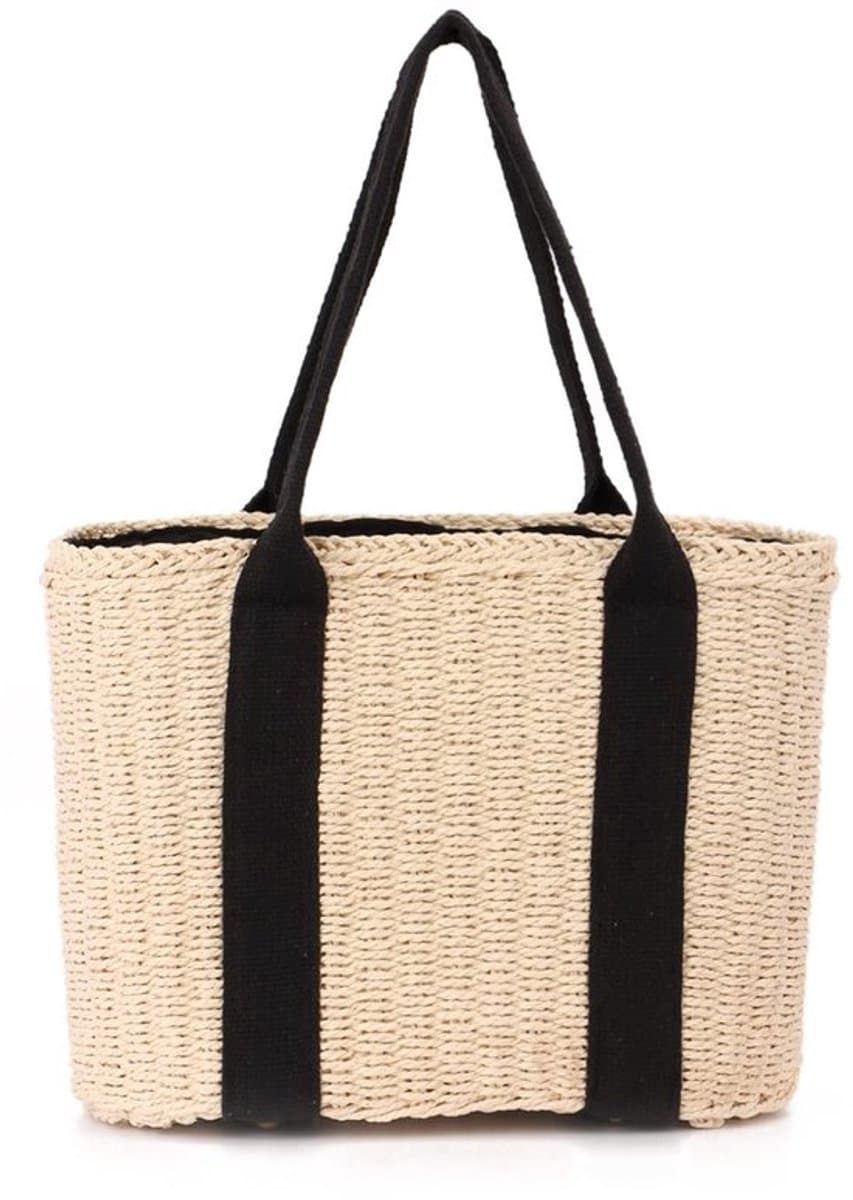 Handgeweven beige tote bag - casual strandtas