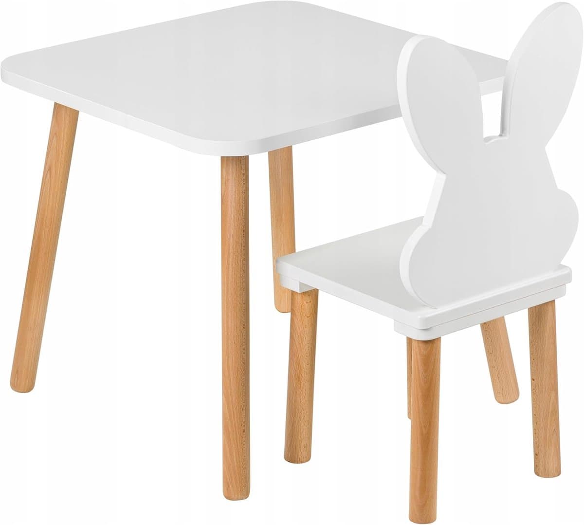 Kinderstoel Houten Tafel - Kindermeubilair Zitskruk - Spelen Leren Eten - Robuuste Constructie - 55 x 27 x 27 cm