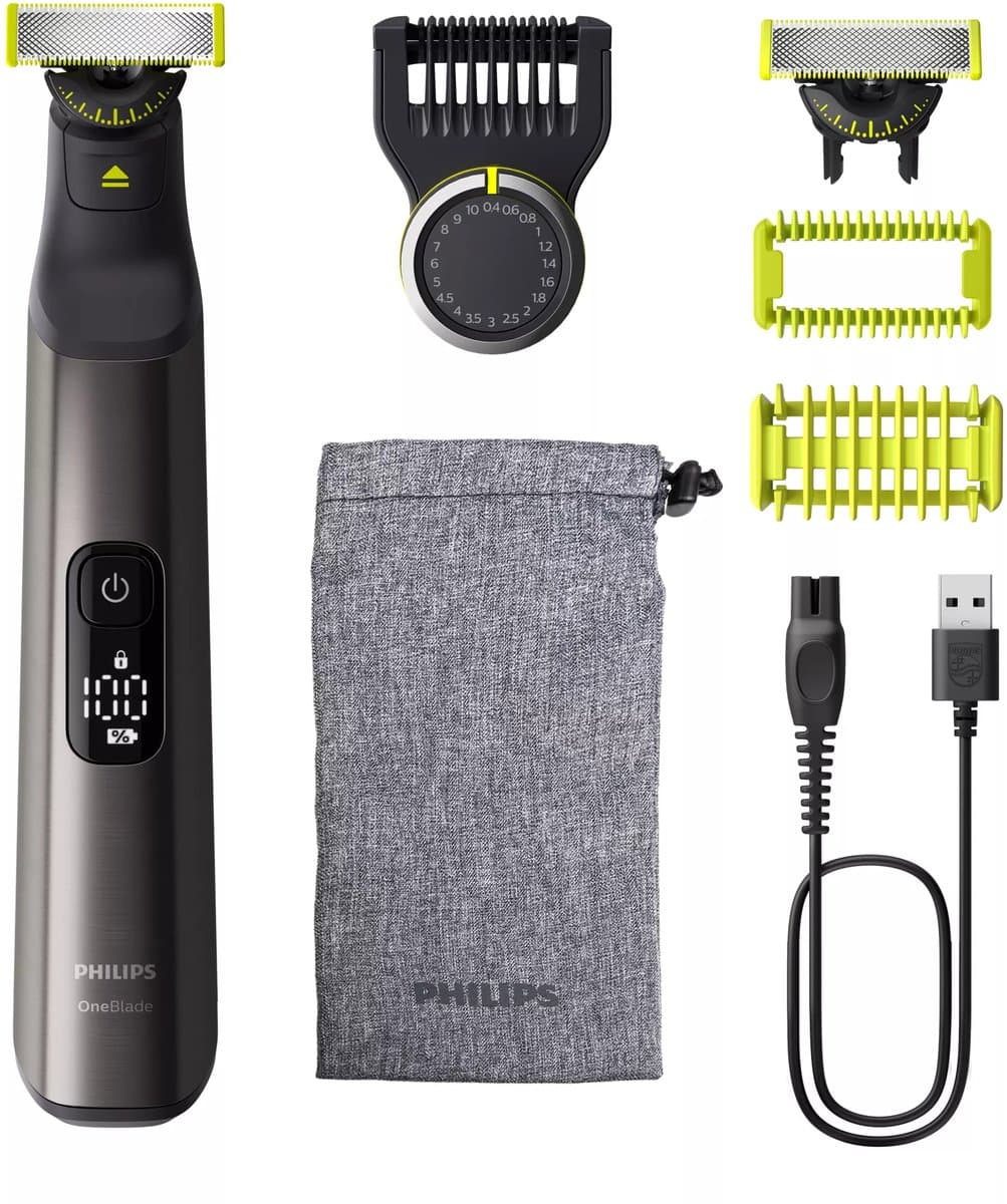 Philips QP6552/15 OneBlade multi-purpose trimmer - gezicht en lichaam - 8 accessoires - draadloos