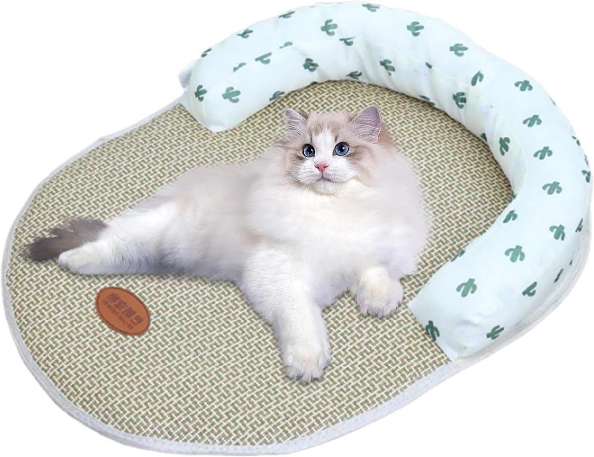 Koelmat Huisdier - Koelkussen Kat Hond - Hitte Verlichten - Ademend Mesh Bodem - 38x28 cm - Groen