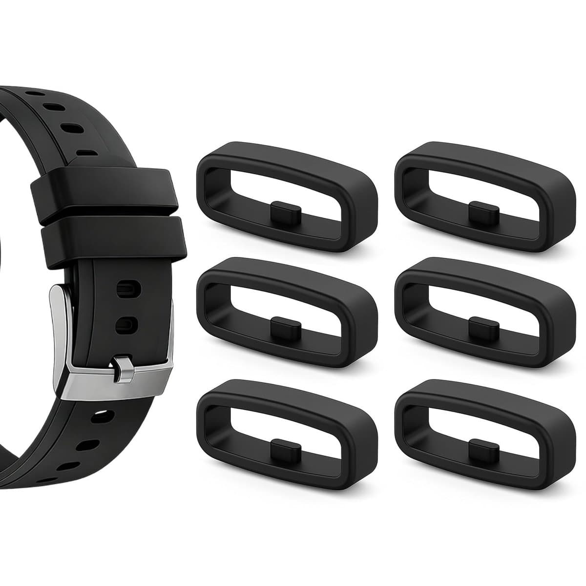 Dailygoods- Smartwatch Band - Siliconen Armband - Rubberen Gesp - 22 mm - 6 Stuks - Hoge Kwaliteit - Horlogeband