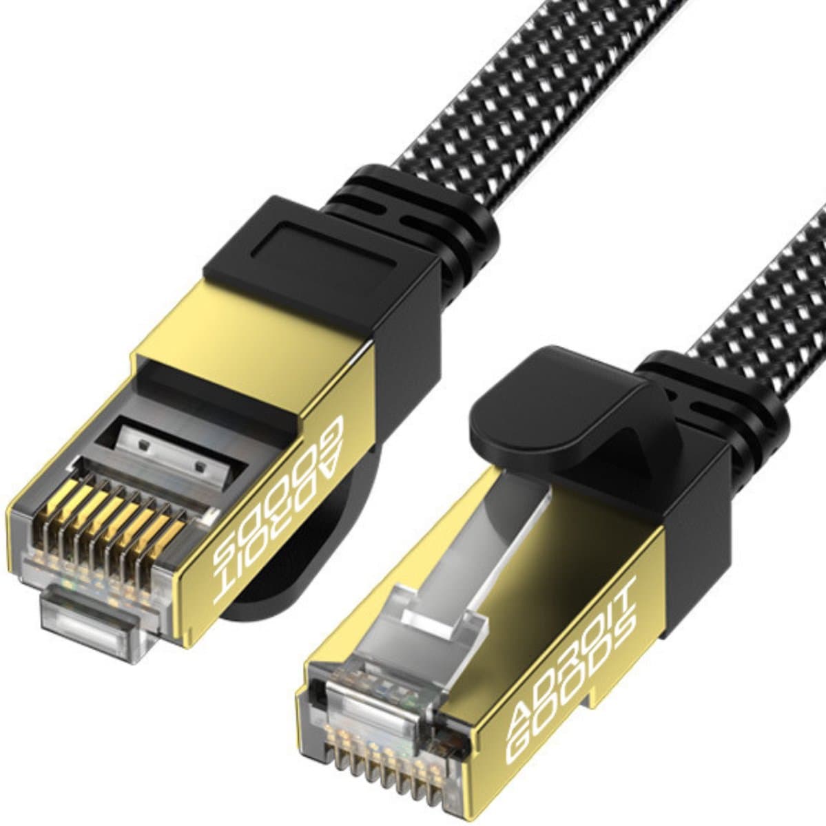 AdroitGoods Cat8 netwerkkabel 40Gbps high speed ethernet kabel gaming lan kabel RJ45 ultra snel stabiel internet plat design duurzaam gevlochten 5 m