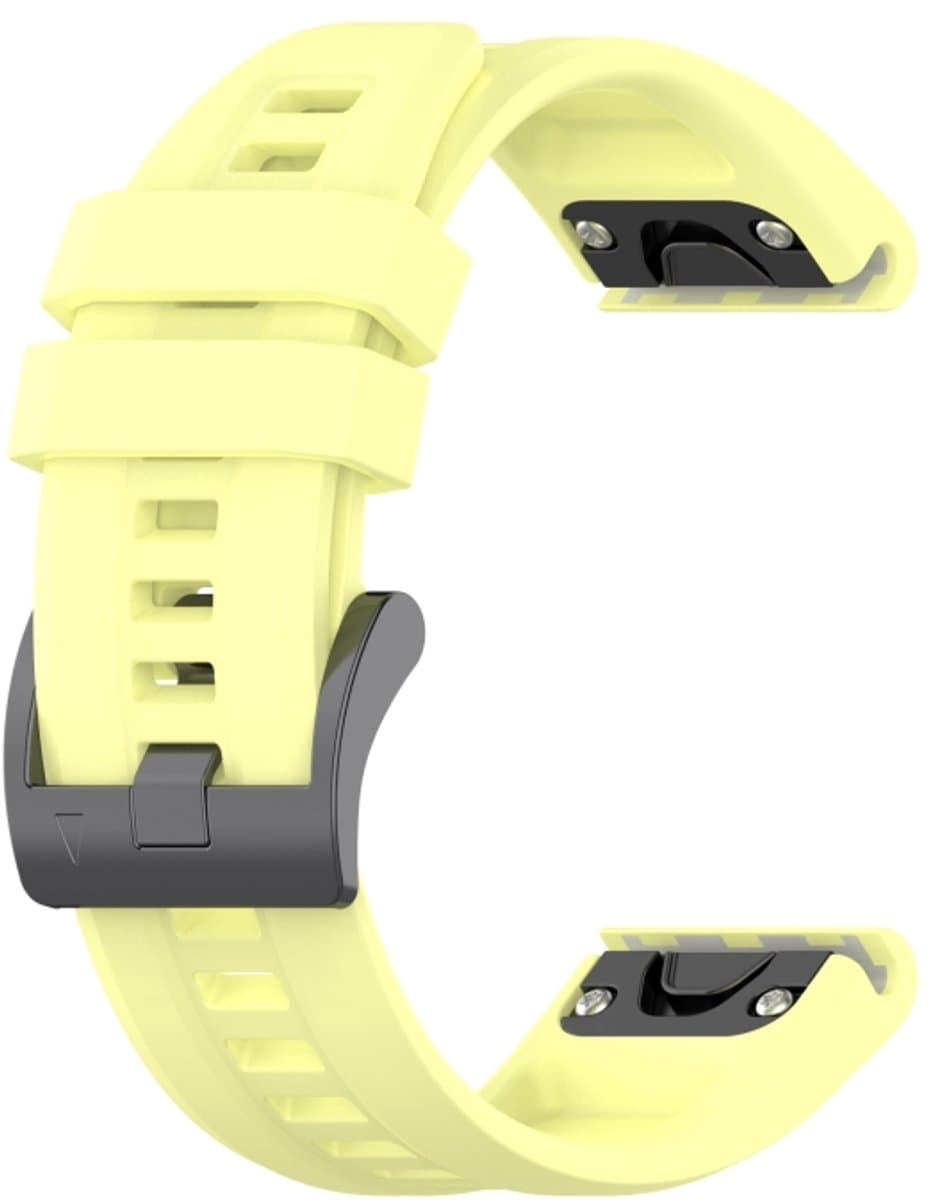 Voor Garmin Fenix 7 22 mm Silicone Solid Color Watch Band (geel)