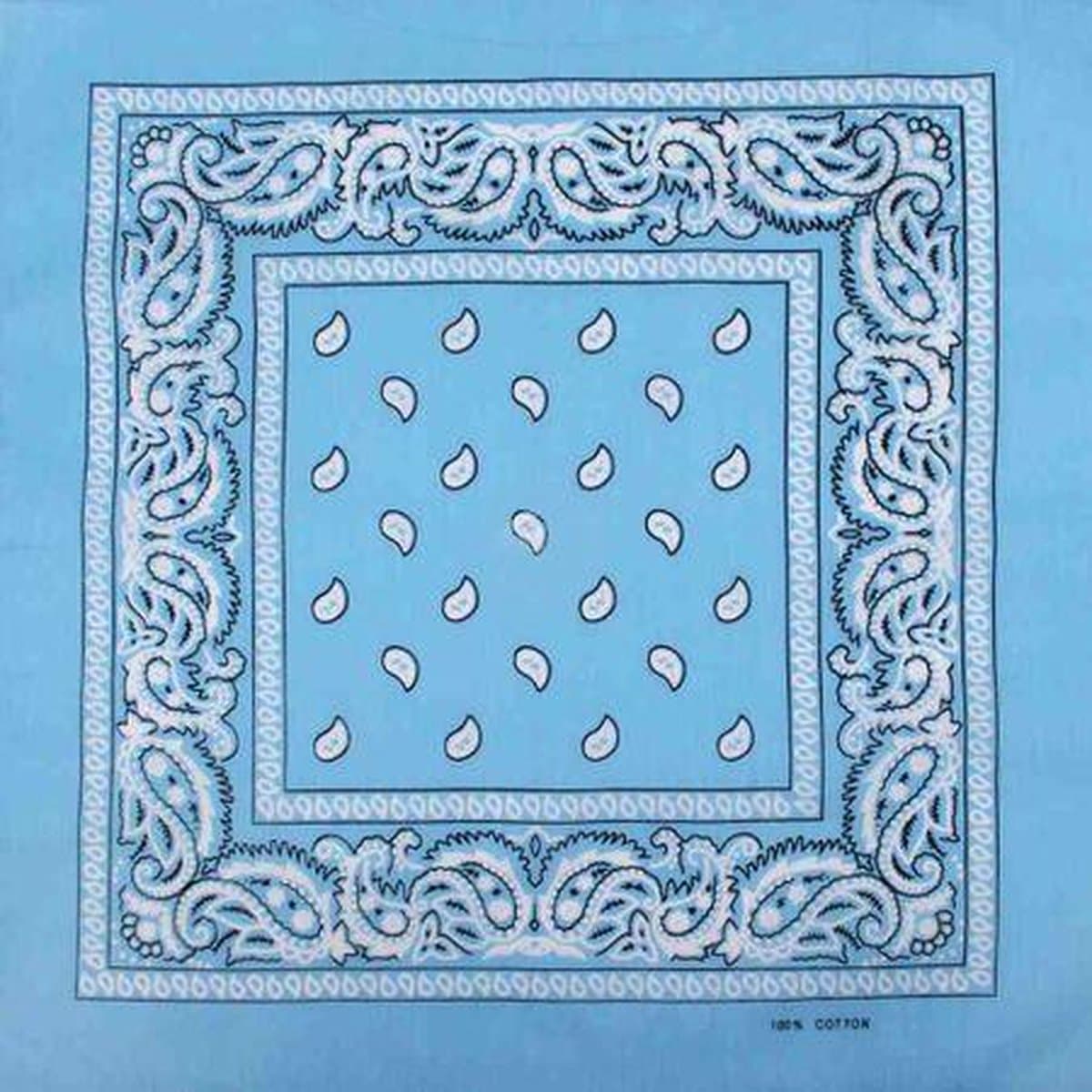 Haarsoires Haarband Bandana Zakdoek 55cm – Paisley Print – Lichtblauw - Multifunctioneel Accessoire voor Haar, Festivals en Mode - One Size & Unisex