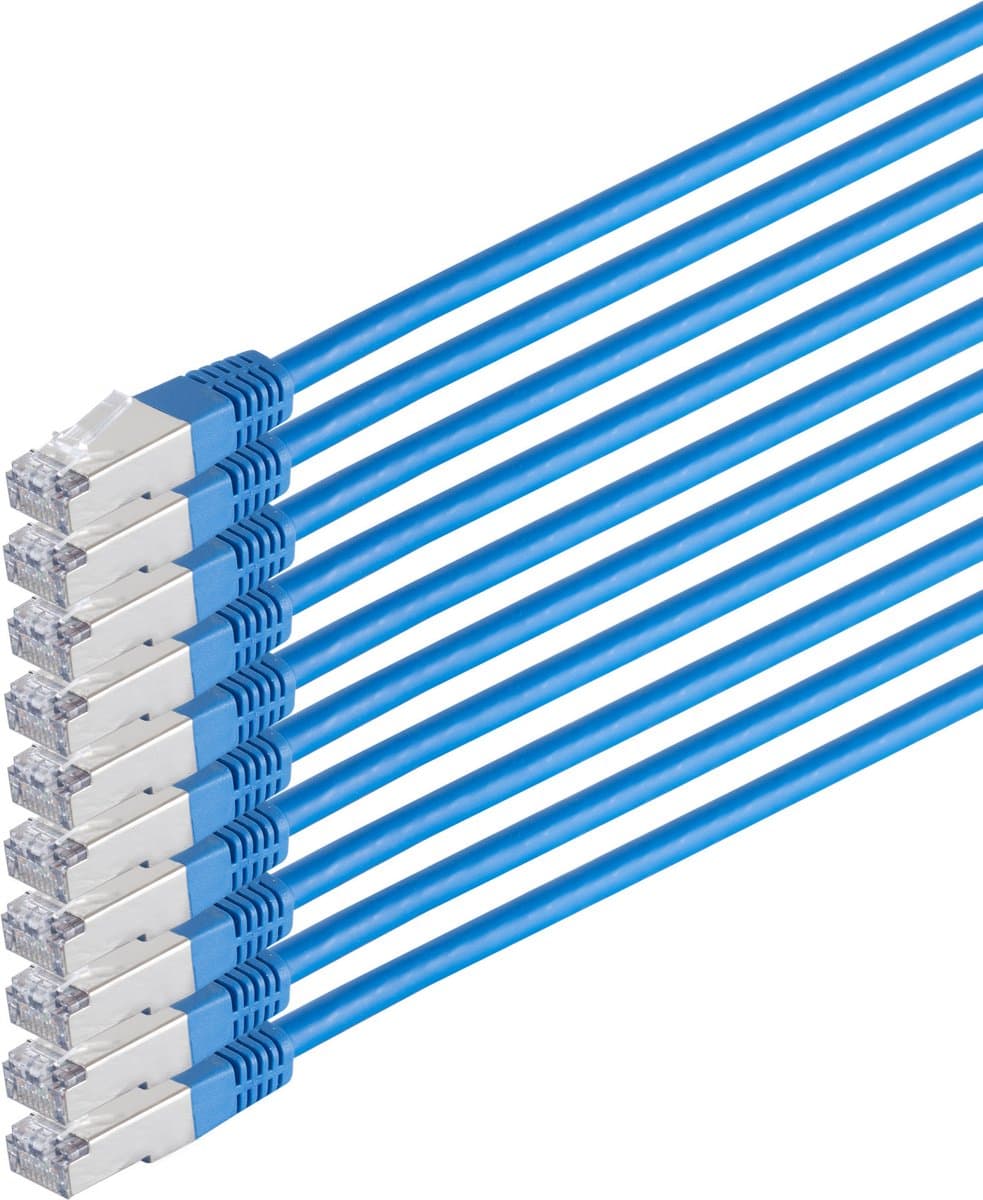 S/CONN 75711-H0.5B-SET10 netwerkkabel Blauw 0,5 m Cat6 S/FTP (S-STP)