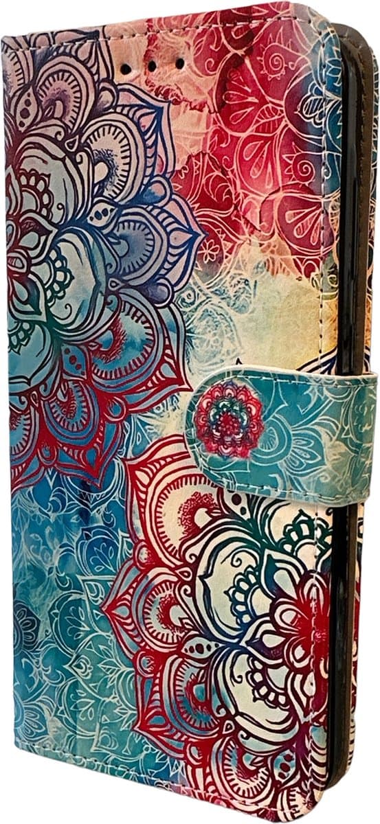 Elite Bookcase Geschikt voor: iPhone 14 hoesje - Pasjeshouder - Portemonnee - Kunstleer - Mandala Print