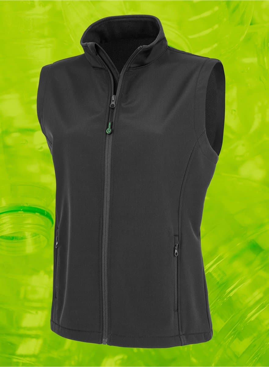 Result Women´s Recycled 2-Layer Printable Softshell Bodywarmer RT902F - Black - XXL