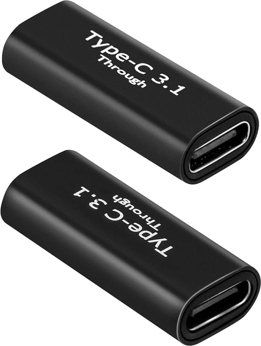 NÖRDIC USBC-FF - USB-C 3.1 Vrouwelijk naar USB-C 3.1 Vrouwelijk adapter - 1 stuk - Zwart