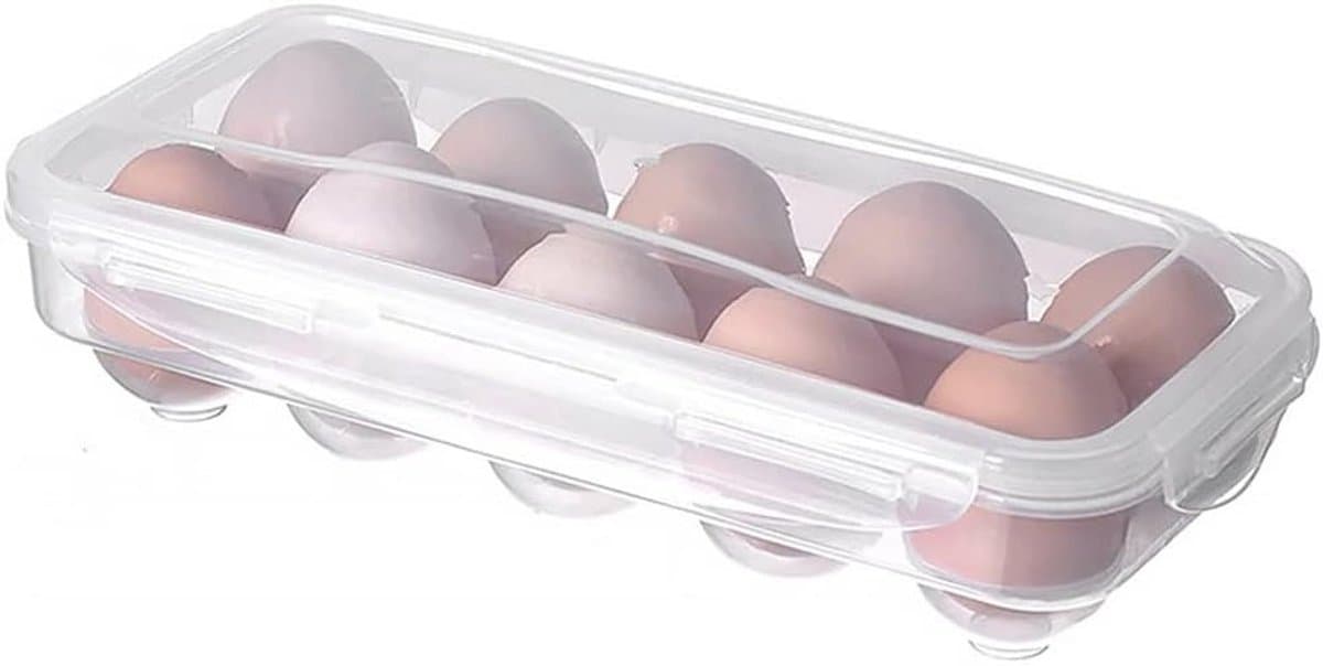 Eieropslag in de koelkast - Praktische eierdozen voor de keuken, eiercontainer met deksel, geschikt voor 10 eieren, ideaal voor versheid en organisatie