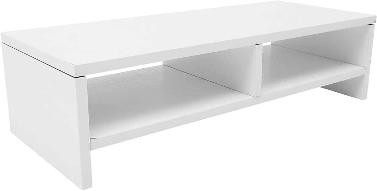 Monitorstandaard - Bureau Organizer - Werkplek Verbeteren - Dubbellaags Ontwerp - 50 cm Lengte - Wit