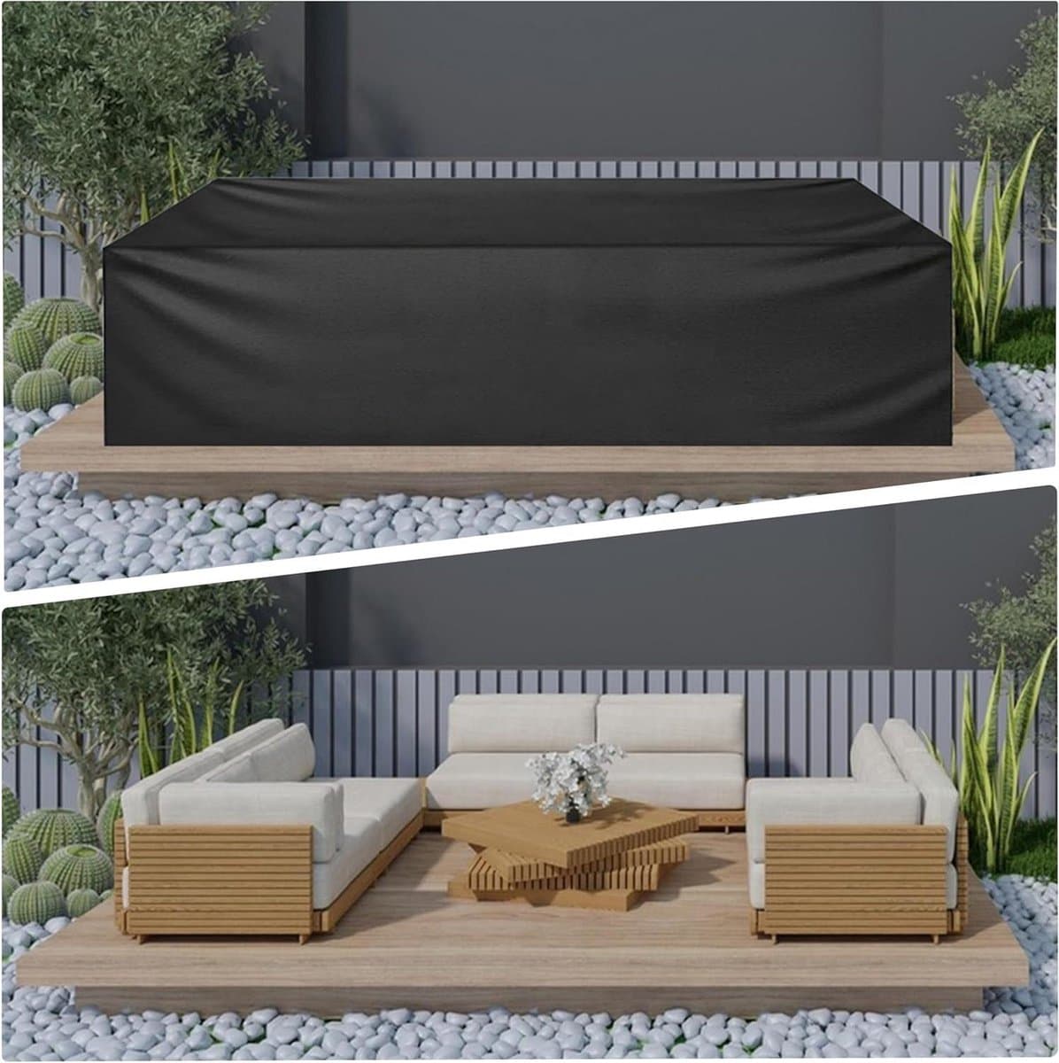 Beschermhoes Tuinmeubelen - Hoes Tuinstoel Bank - Meubels Beschermen - Waterdicht Oxford 420D - 390 x 65 x 85 cm