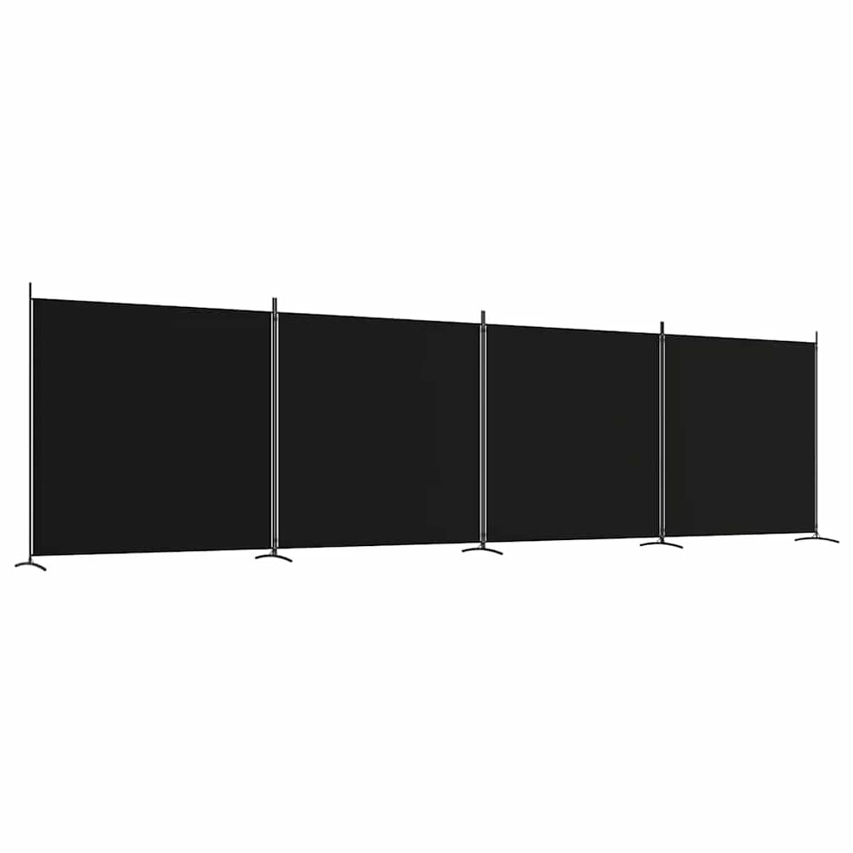 Vida 4-panelen kamerscherm stof - Zwart, 274,8 x 70,9 inch