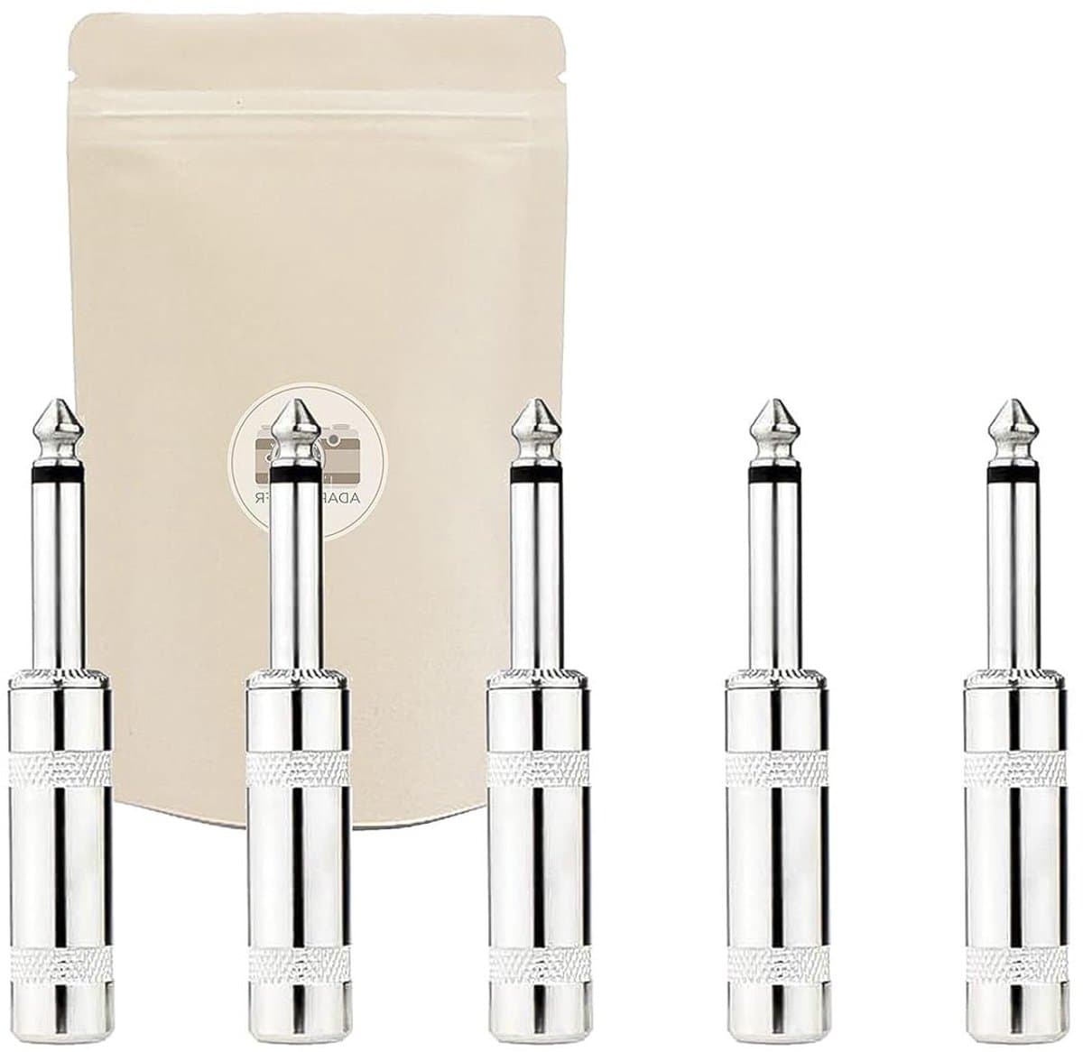 Jackpluggen 635mm - Audio Connectoren - Solderen Audio - 100% Metaal - 5 Stuks - Zilver