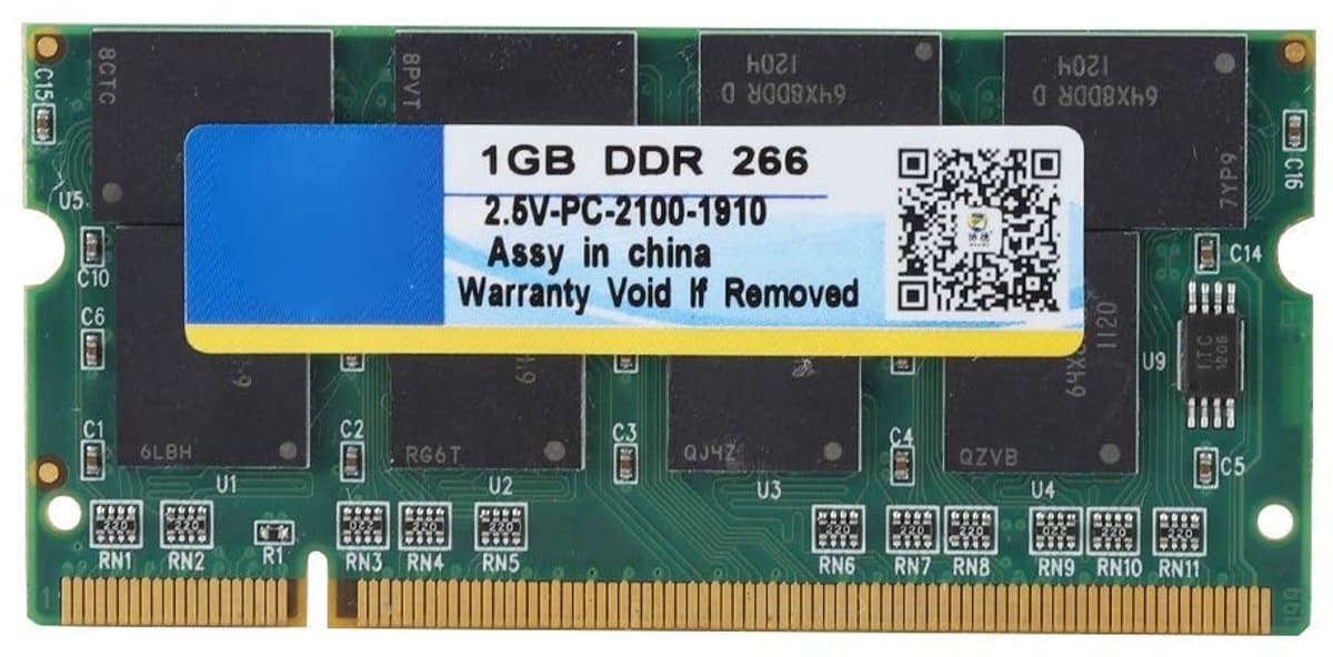 Dailygoods- DDR Geheugen 1 GB 266 MHz - PC-2100 - 200-pins - Notebook - Compatibel - 2,5 V - Laptopgeheugen