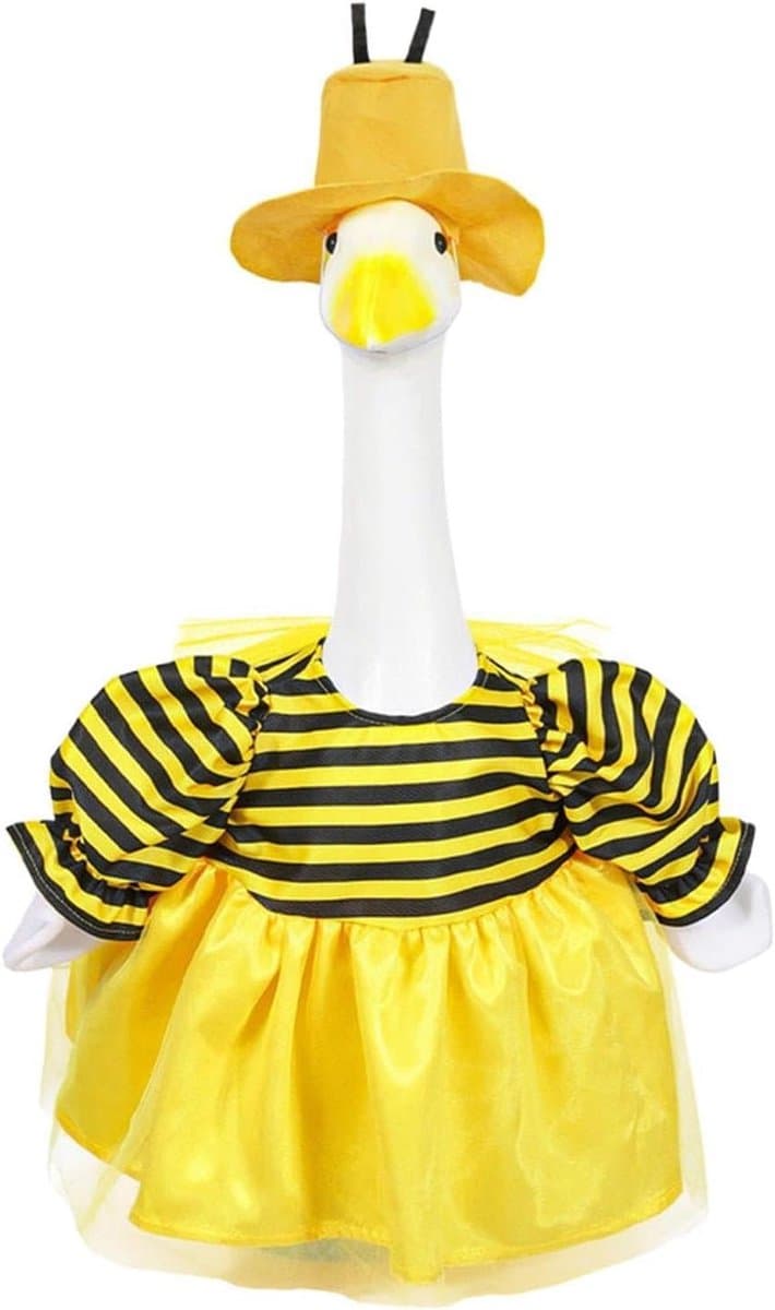 Gans Kledingoutfit - Tuinbeeld Kostuum - Buiten Decoratie - Modieus Bijenthema - 58 cm Hoog - Niet gespecificeerd