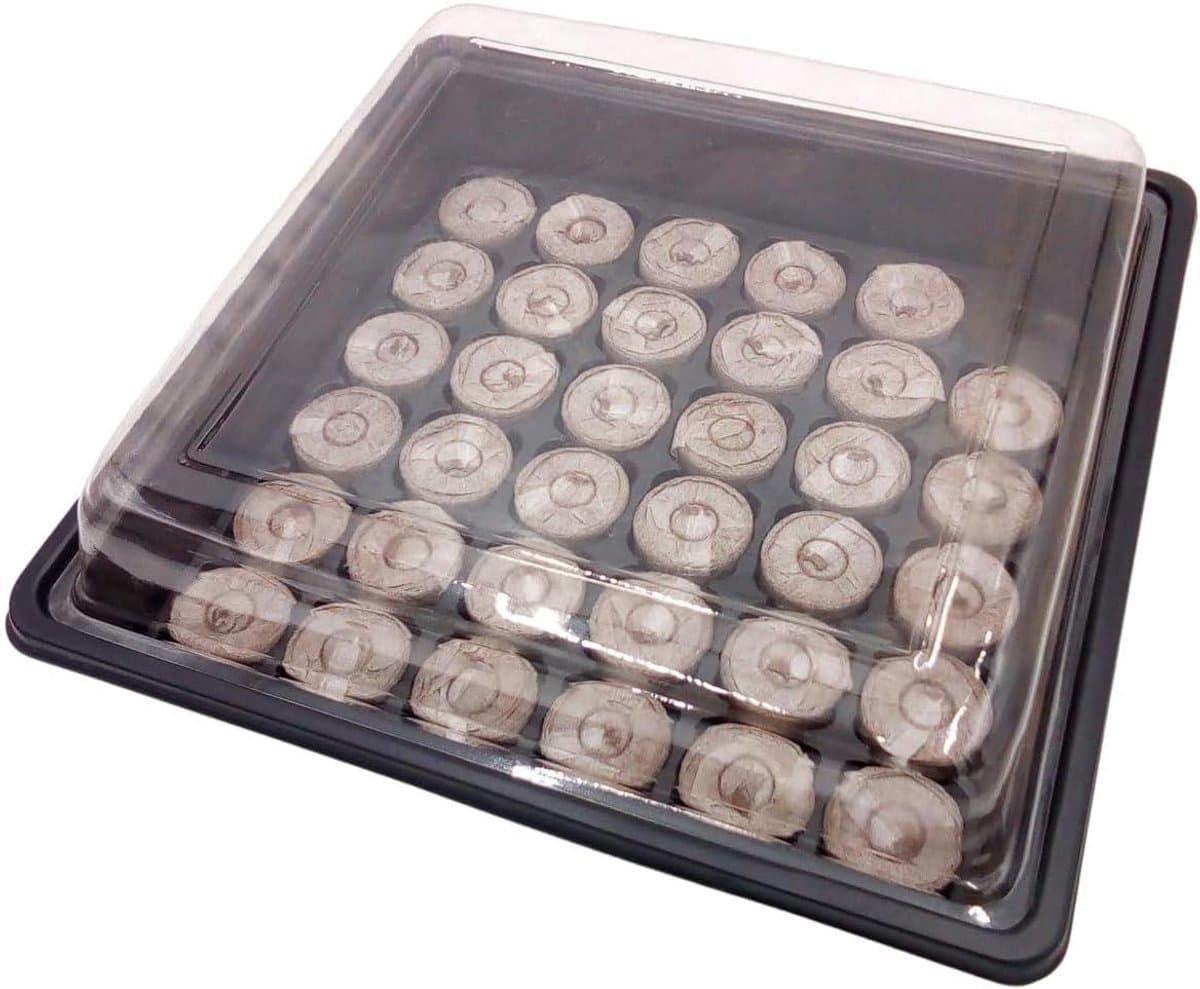 Kweekset Mini Broeikas - Zaaitray Kweekbak - Planten Zaaien - Inclusief Brontabletten - 35 Stuks - Transparant