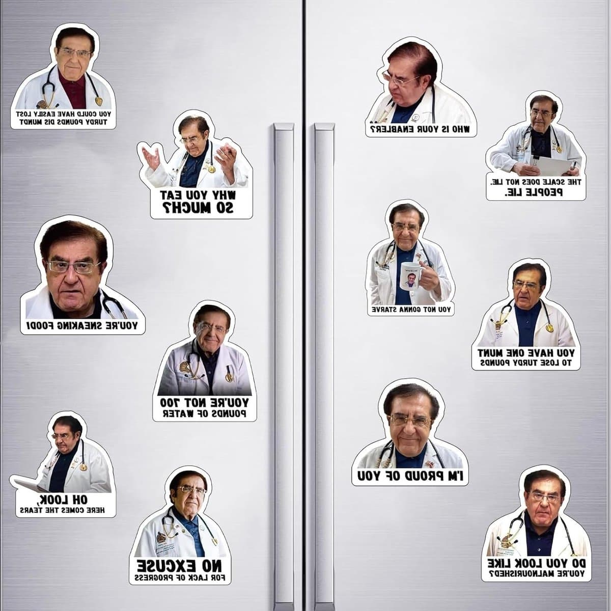 Grappige Magneten Set van 12 Stuks, PVC Koelkast Magneten met Humoristische Doktersstijlen