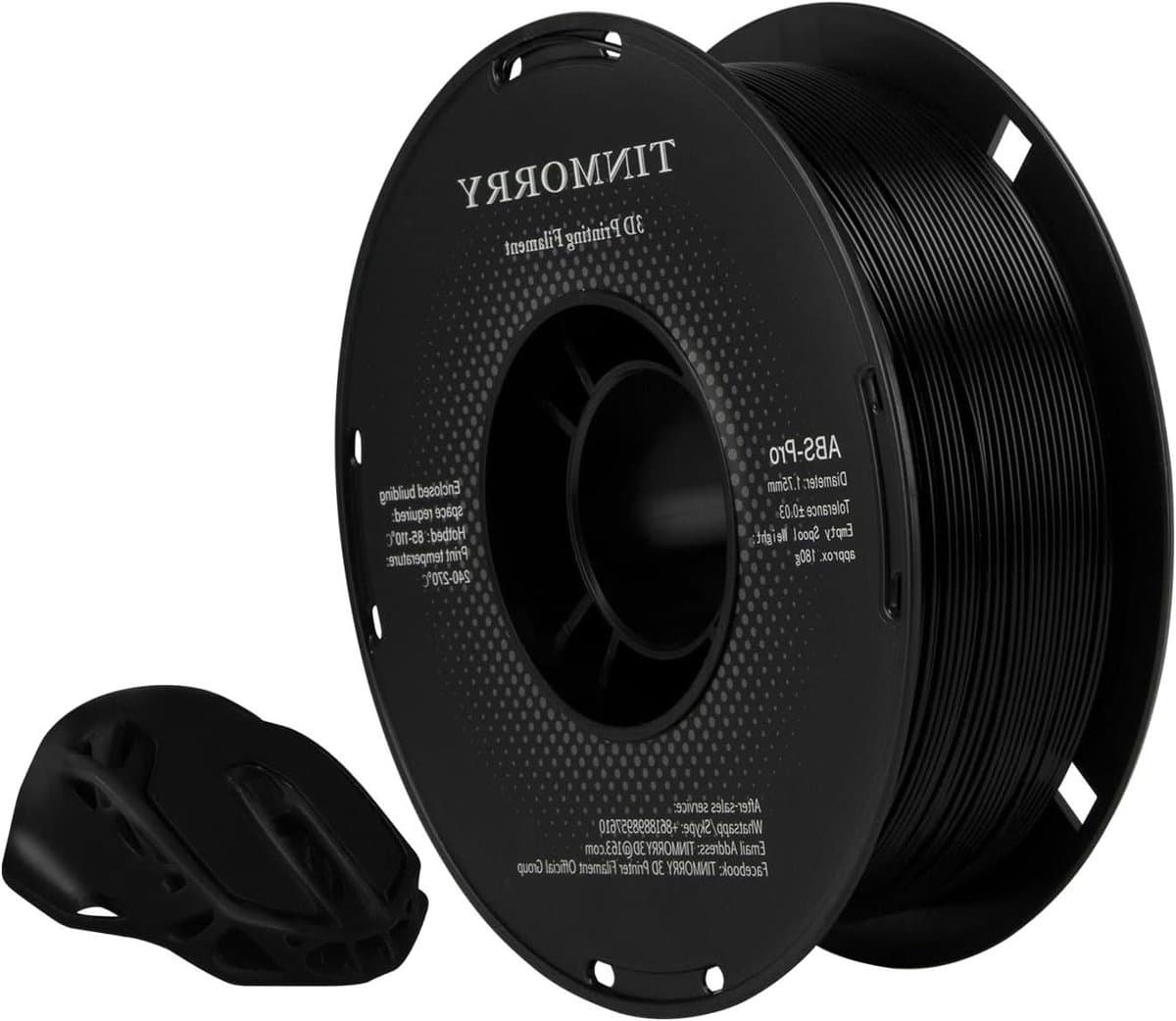 ABS Filament - 3D Printer Draad - Objecten Printen - Maatnauwkeurig ± 003 mm - 175 mm 1 kg - Zwart