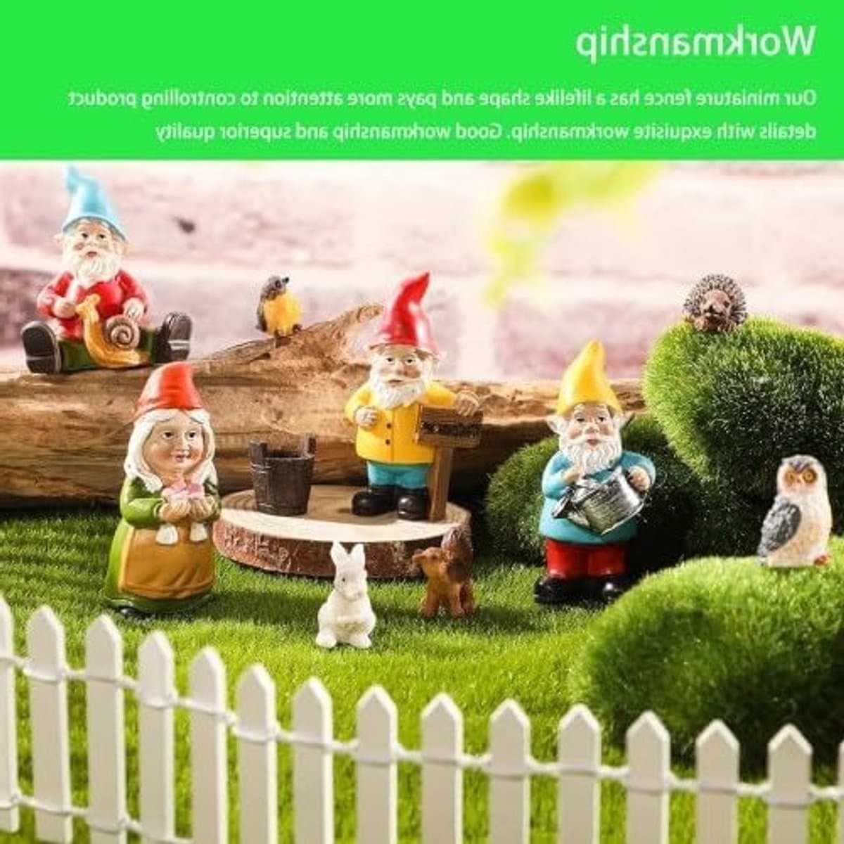 Mini houten omheining voor tuin, set van 2 stuks, decoratieve omheining voor kerstboom, planten en bonsai-vazen, 90 x 5 cm