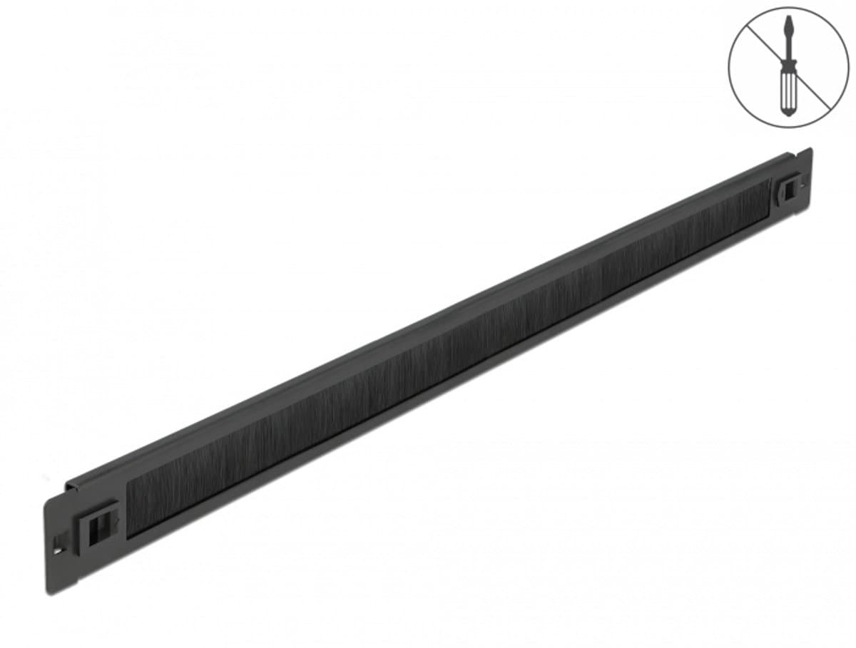Delock 19″ Kabelmanagement Borstelstrip gereedschapsvrij 1U zwart