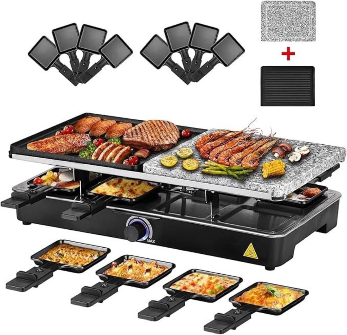 SCH® Gourmetstel 8 personen - Gourmetstellen - Gourmet - Zwart - 45cm x 35cm x 15cm
