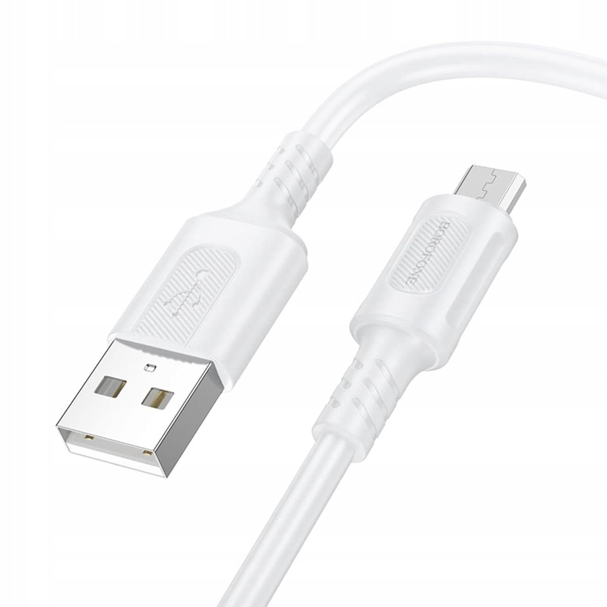 Borofone BX111 Feliz Kabel USB naar Micro USB - 2.4A, 1m, Wit