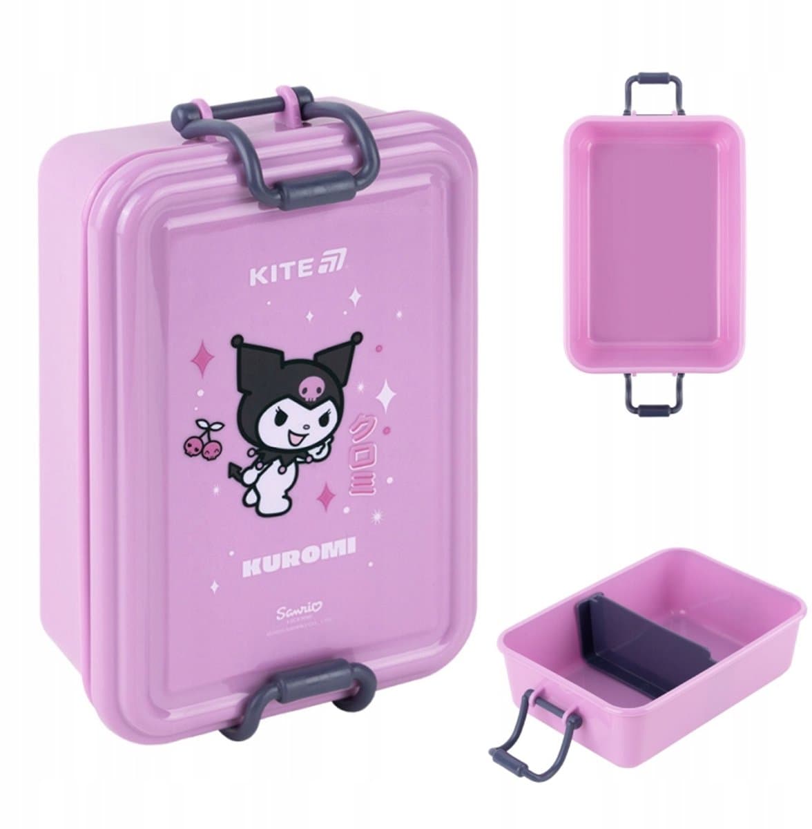 Kite Lunchbox 650ml Paars - Broodtrommel met Vakjes & Bestek
