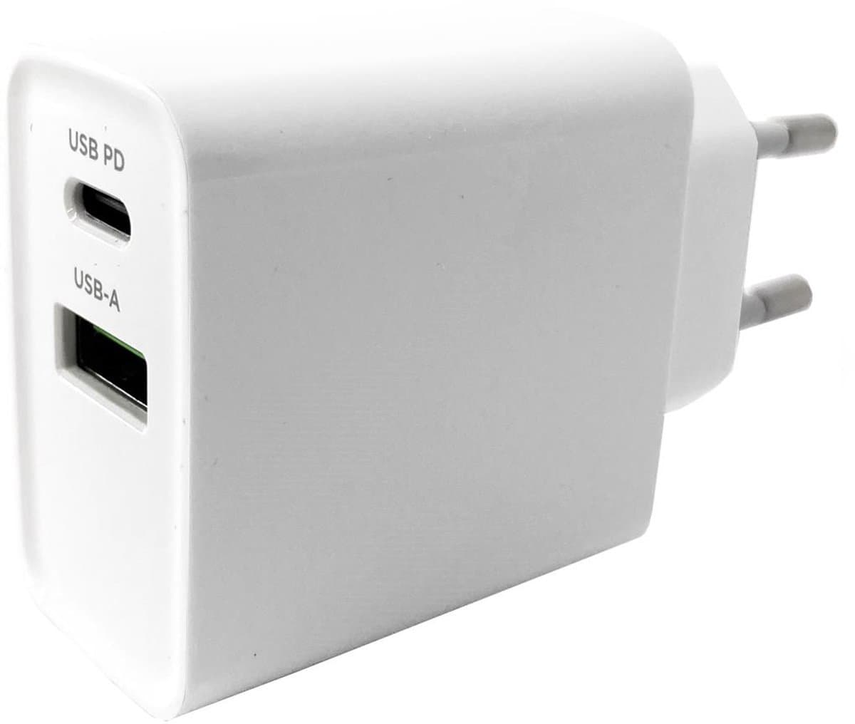 Gembird USB Snellader - 2-Poorts Universele Oplader - USB-C en USB-A 20W - Wit