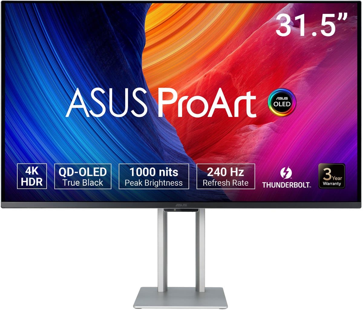 ASUS ProArt OLED PA32UCDM computerscherm 80 cm 3840 x 2160 pixels 4K Ultra HD QD-OLED zilver